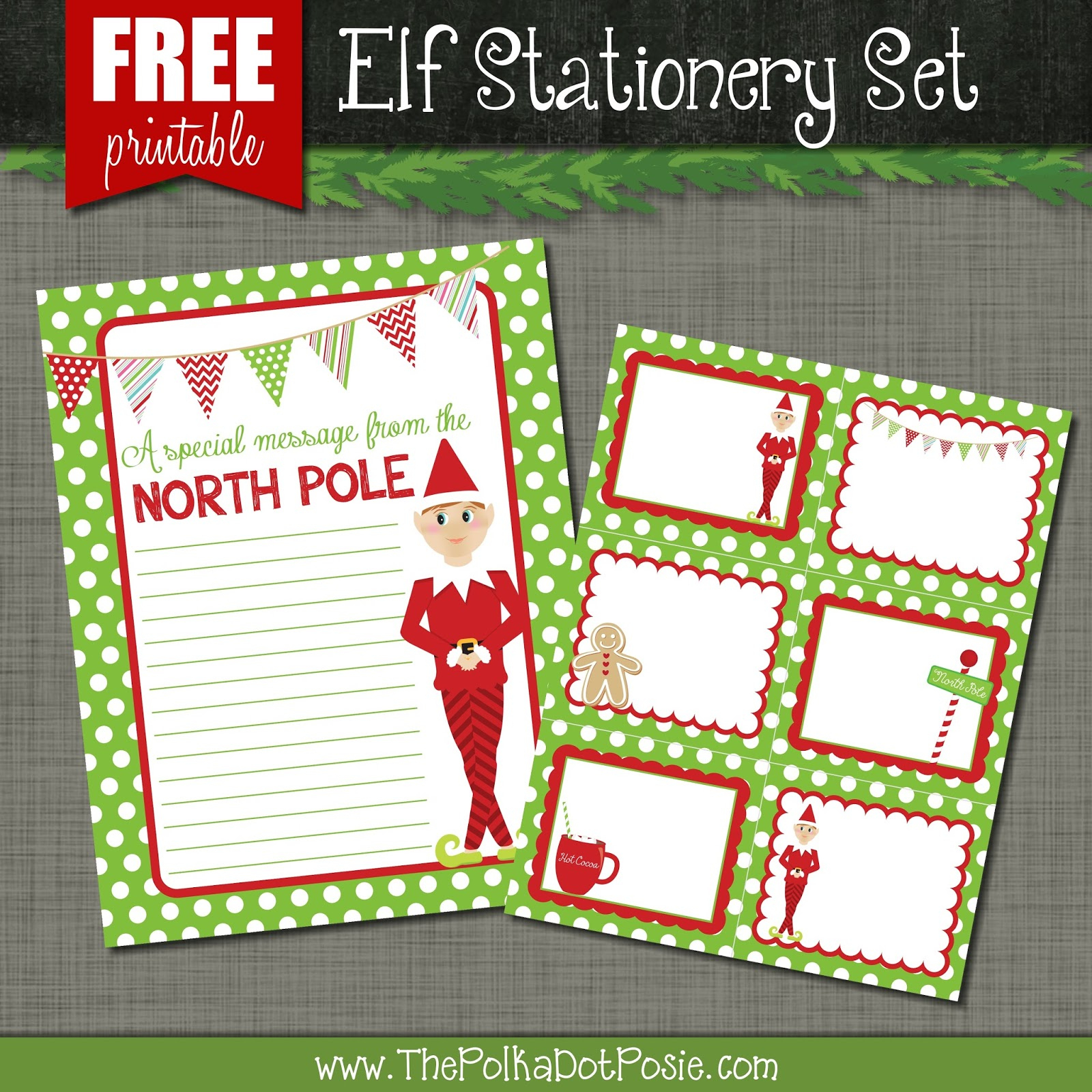 The Polka Dot Posie: Free Printables For Your Christmas Elf pertaining to Free Printable Elf Stationery