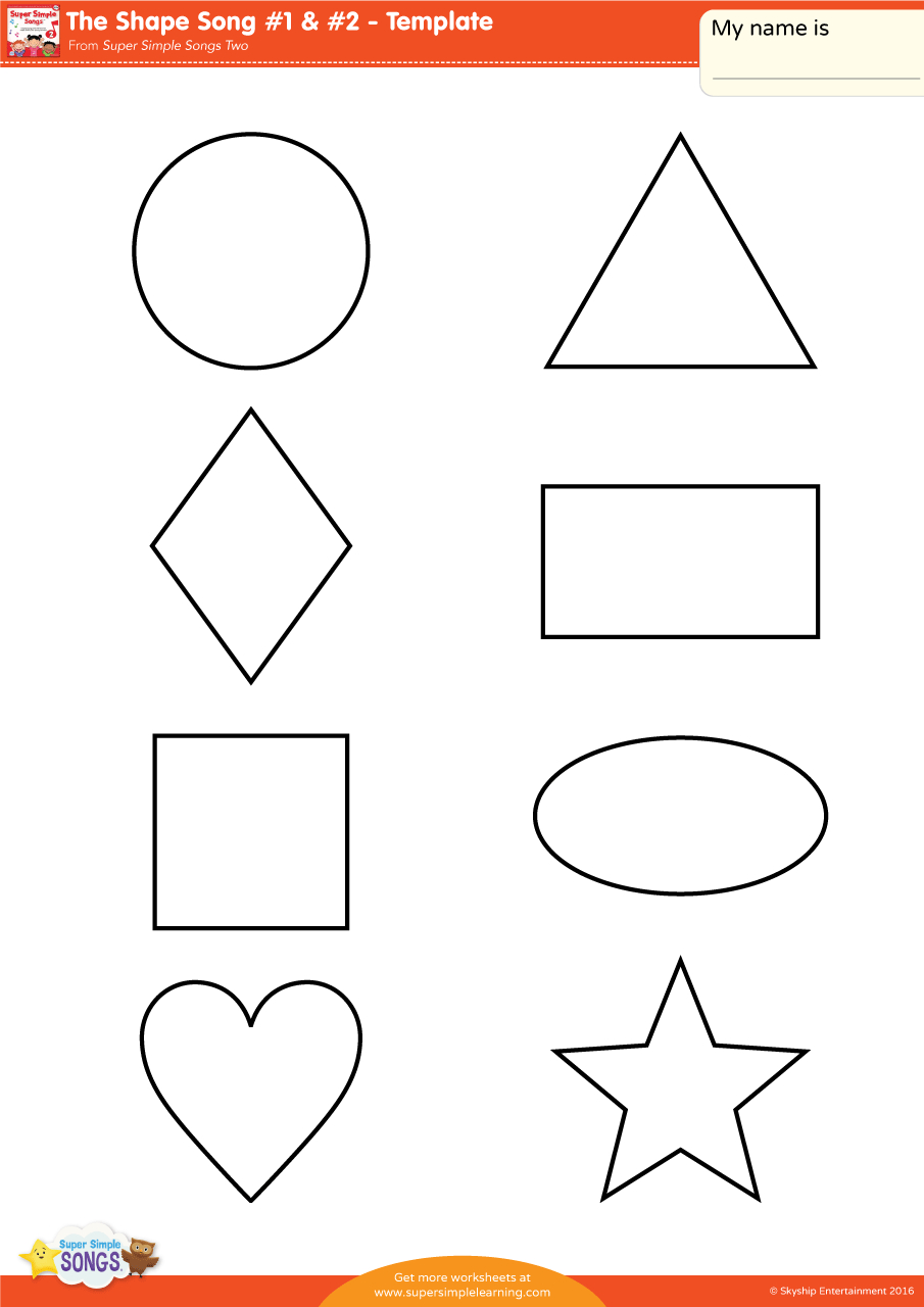 The Shape Song #1 &amp;amp; #2 - Template - Super Simple for Free Printable Shapes Templates