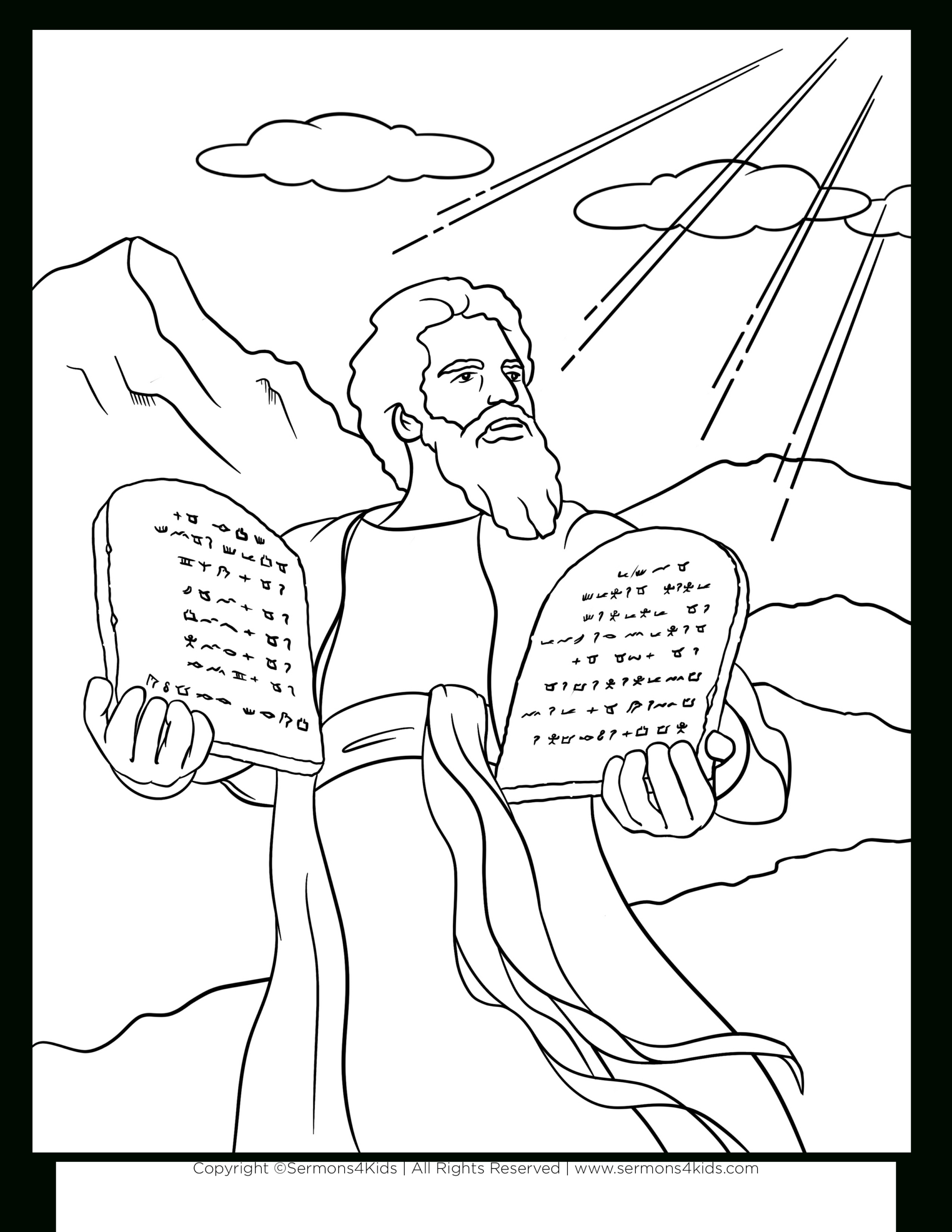 The Ten Commandments | Children&amp;#039;S Sermons From Sermons4Kids with Free Printable Ten Commandments Coloring Pages