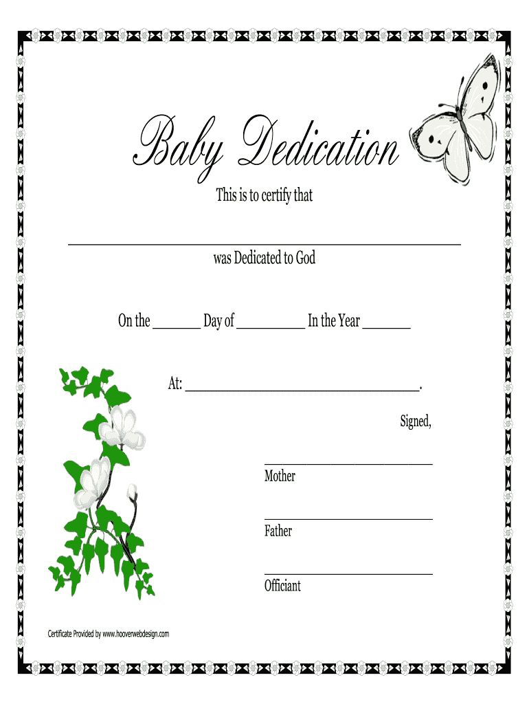 The Terrific Baby Dedication Certificates Printable – Fill Online within Free Baby Dedication Certificate Printable