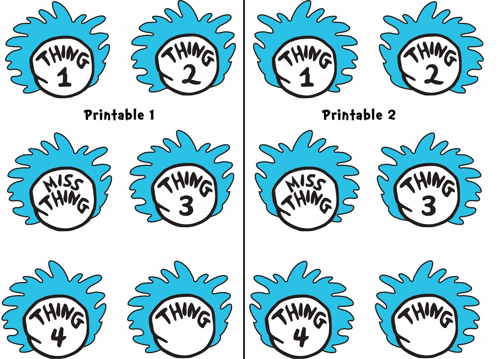 Thing 1 And Thing 2 Straws - Repeat Crafter Me | Dr Seuss with regard to Thing 1 Thing 2 Free Printables