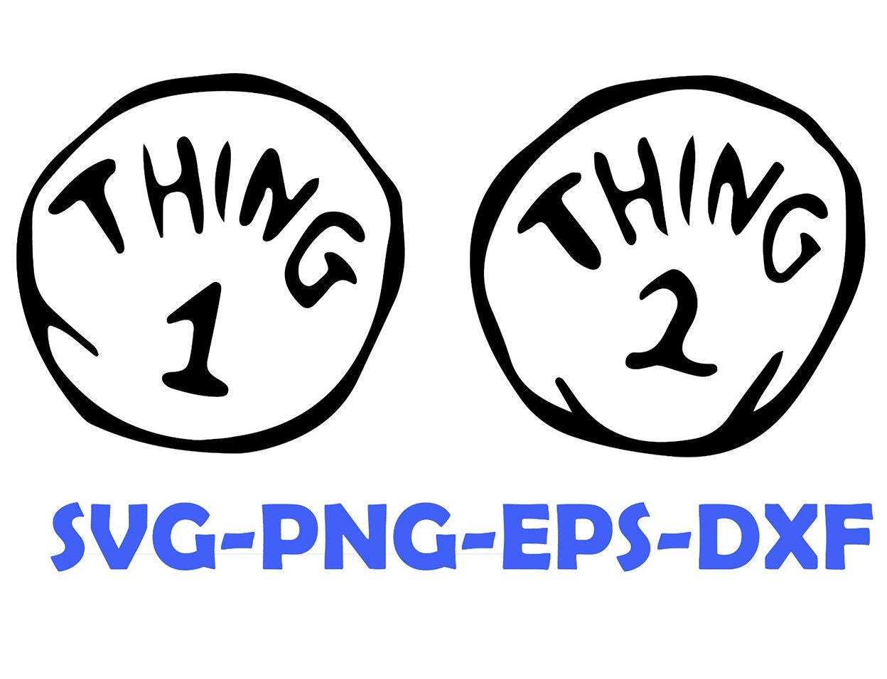 Thing 1 Thing 2 Printable - Etsy in Thing 1 and Thing 2 Free Printable Template