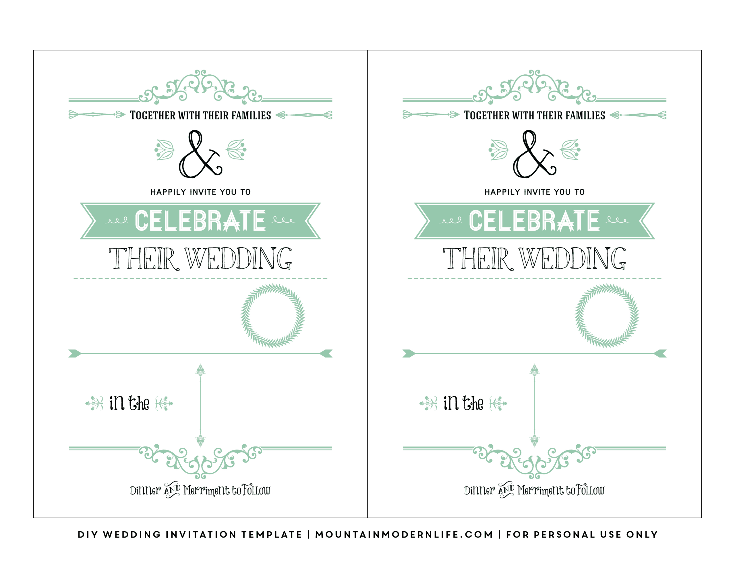 Top Places To Find Free Wedding Invitation Templates in Free Printable Wedding Inserts