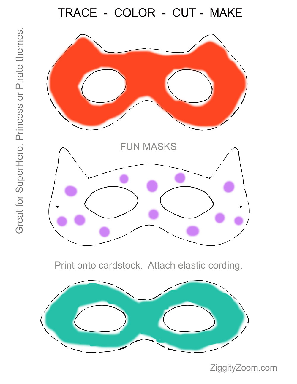 Trace Color And Cut Paper Mask Activity - for Free Printable Paper Masks