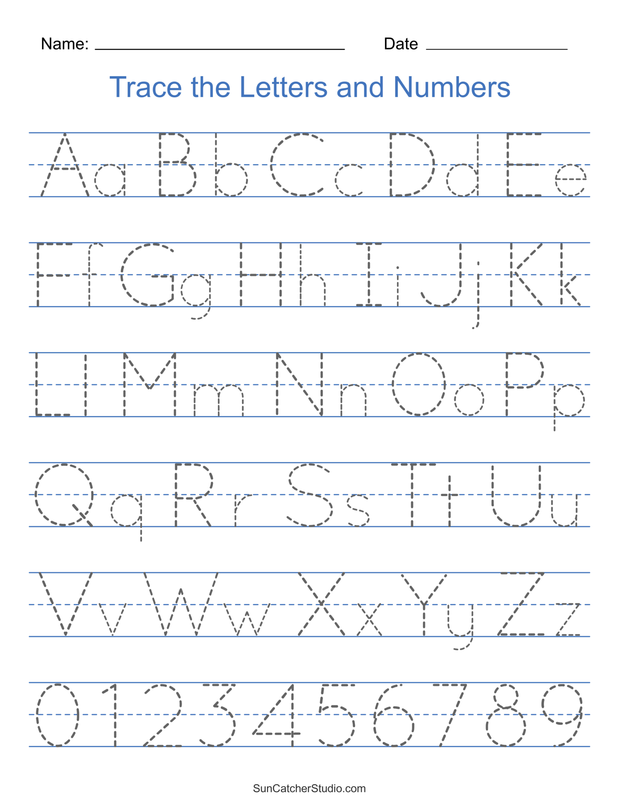 Tracing Alphabet Letters (Printable Handwriting Worksheets) – Diy in Free Printable Alphabet Tracing Worksheets