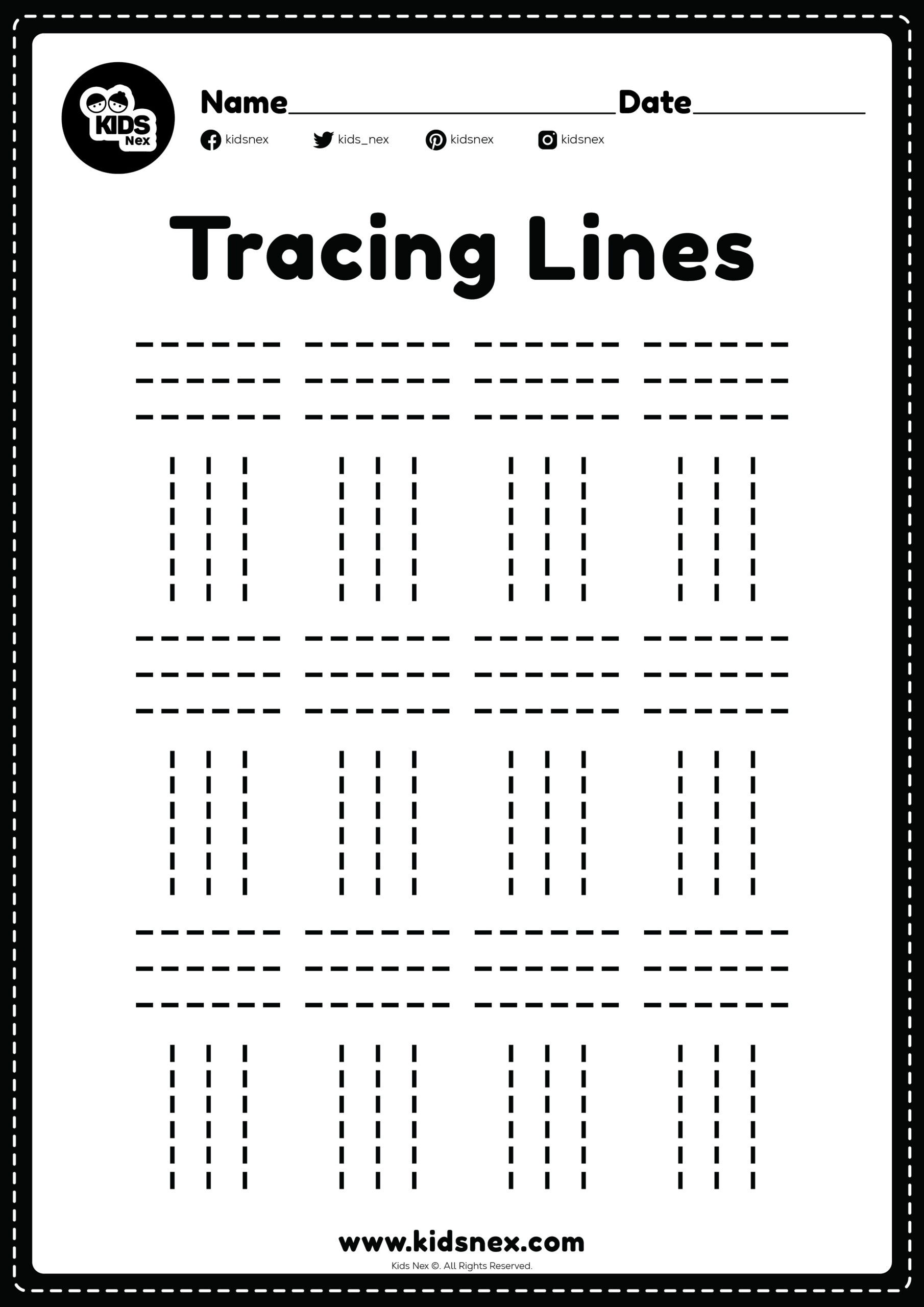 Tracing Lines Preschool - Free Printable | Www.kidsnex in Free Printable Preschool Worksheets Tracing Lines