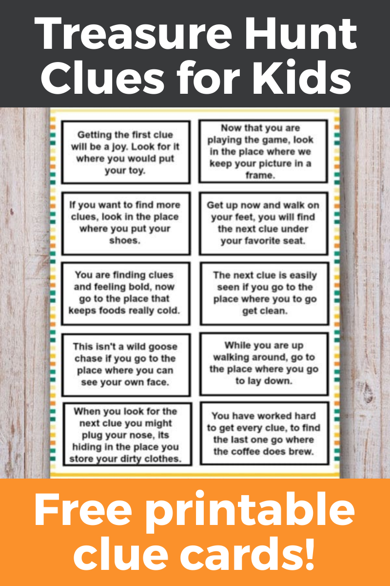 Treasure Hunt Clues For Kids | Printable Activity for Free Printable Treasure Hunt Games