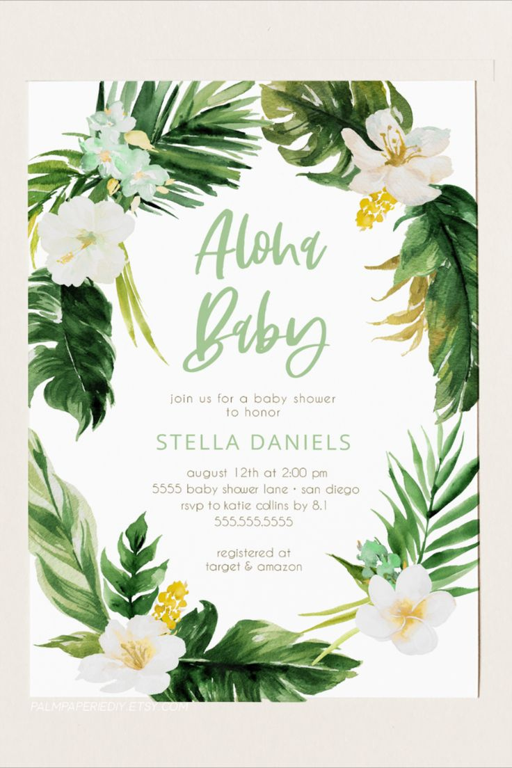 Tropical Baby Shower Invitation Gender Neutral, Instant Download with Free Printable Luau Baby Shower Invitations