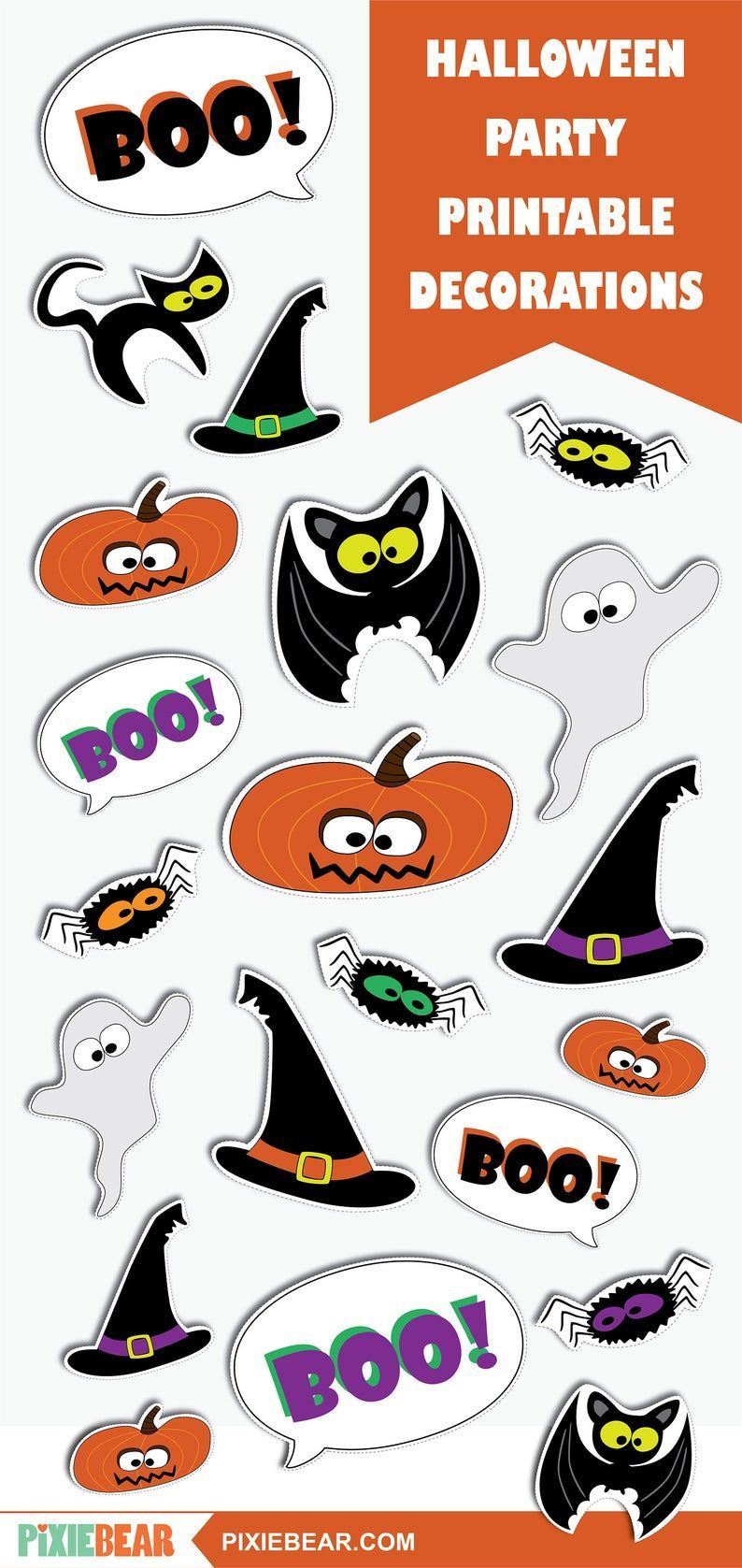 Trunk Or Treat Decoration, Printable Halloween Cutouts, Cute inside Free Printable Halloween Party Decorations