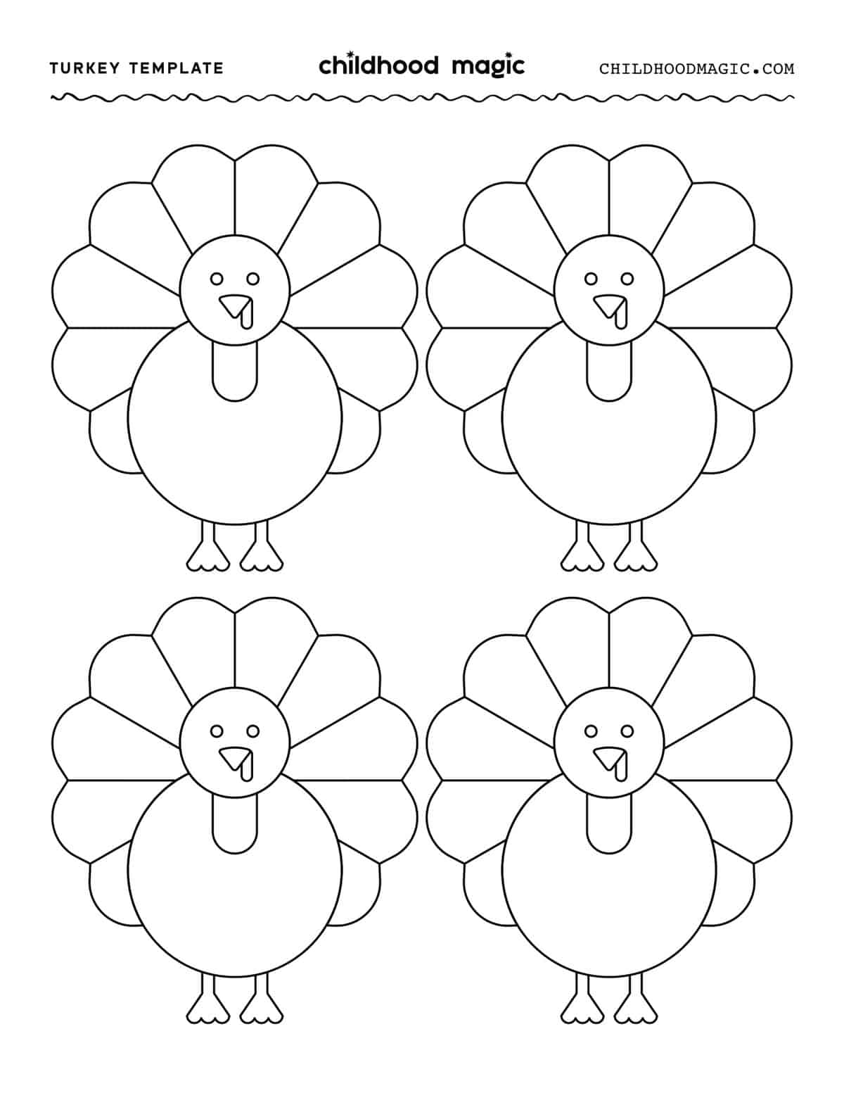 Turkey Template - Childhood Magic in Free Printable Turkey Template