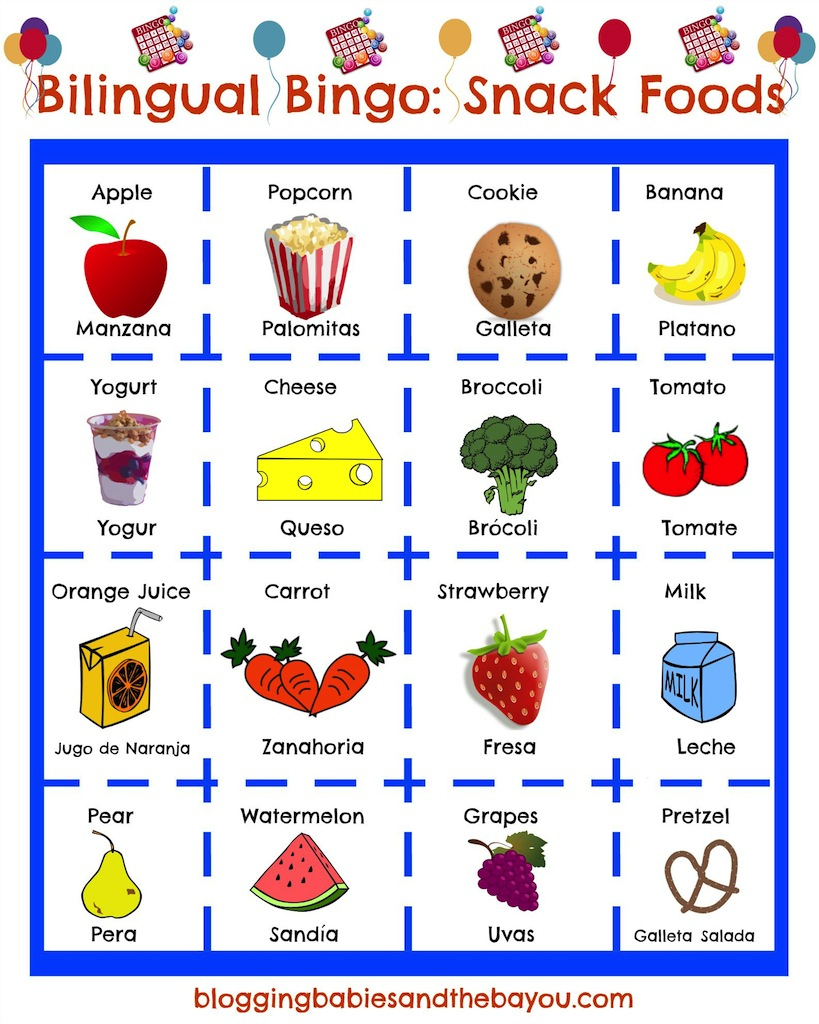 Turning Our Day Into La Merienda + Bilingual After School Bingo with regard to Free Printable Spanish Bingo Cards