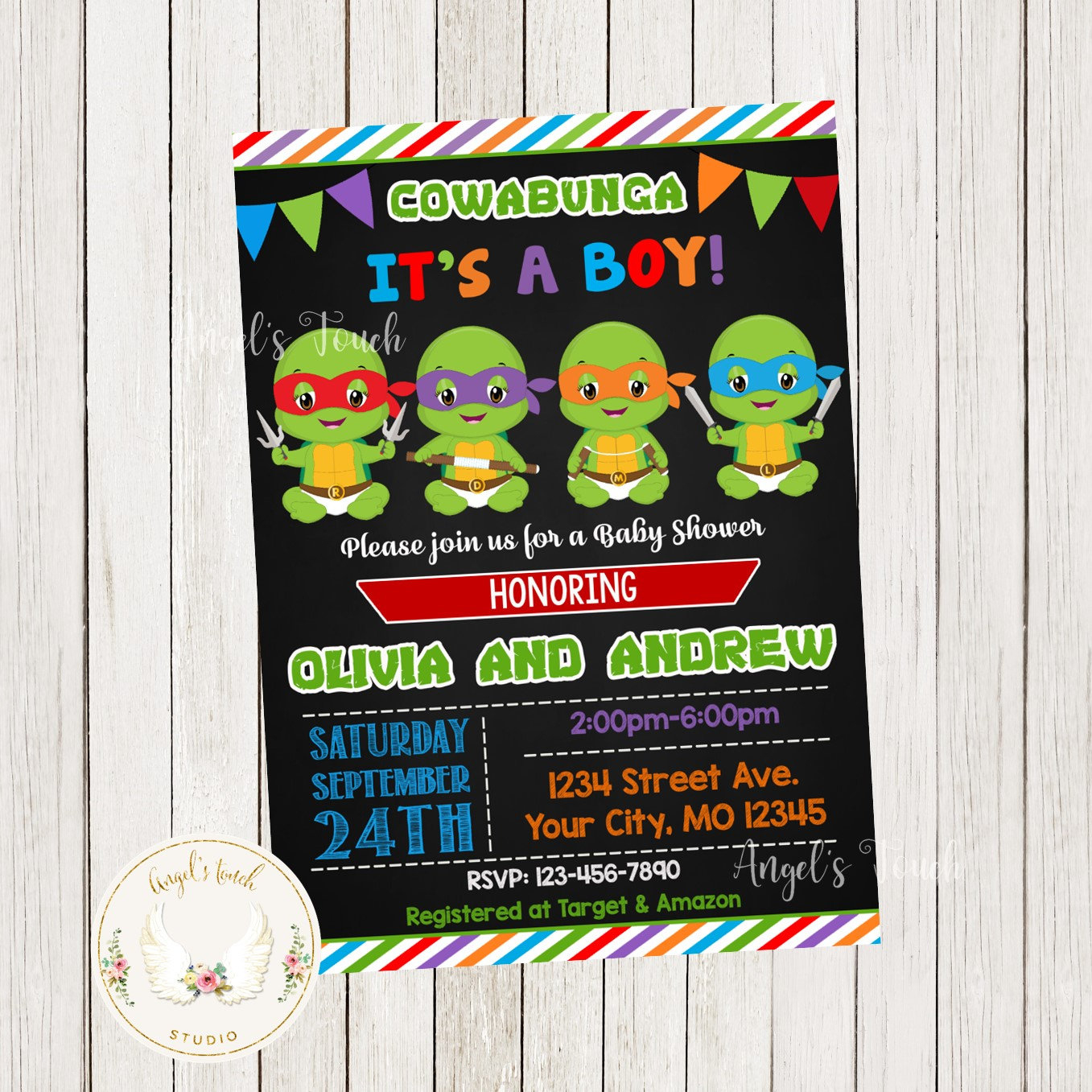 Turtles Baby Shower Invitation, Baby Ninja Turtles Invitation, Baby Shower Party Invitation, Printable Invitation Digital File with regard to Free Printable Turtle Baby Shower Invitations