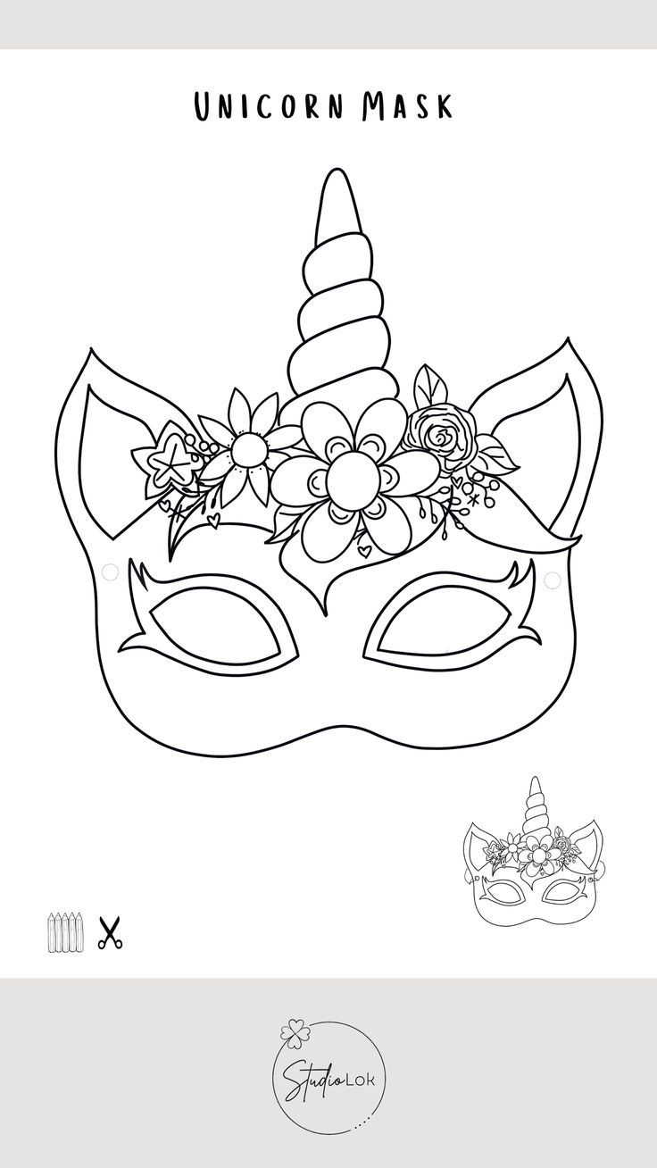 Unicorn Mask Printable regarding Free Printable Unicorn Mask