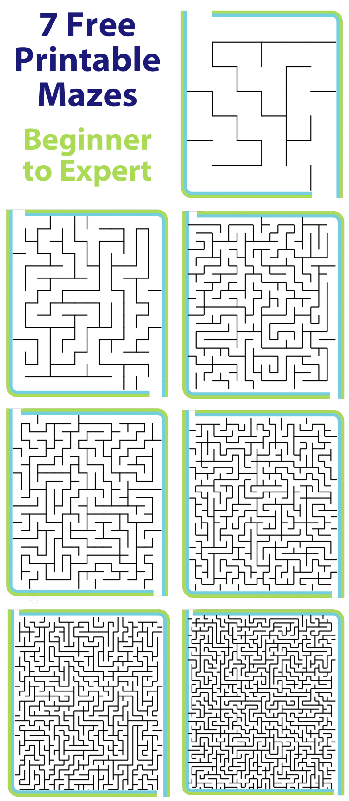 Unlimited Printable Mazes Beginner To Expert intended for Free Printable Mazes