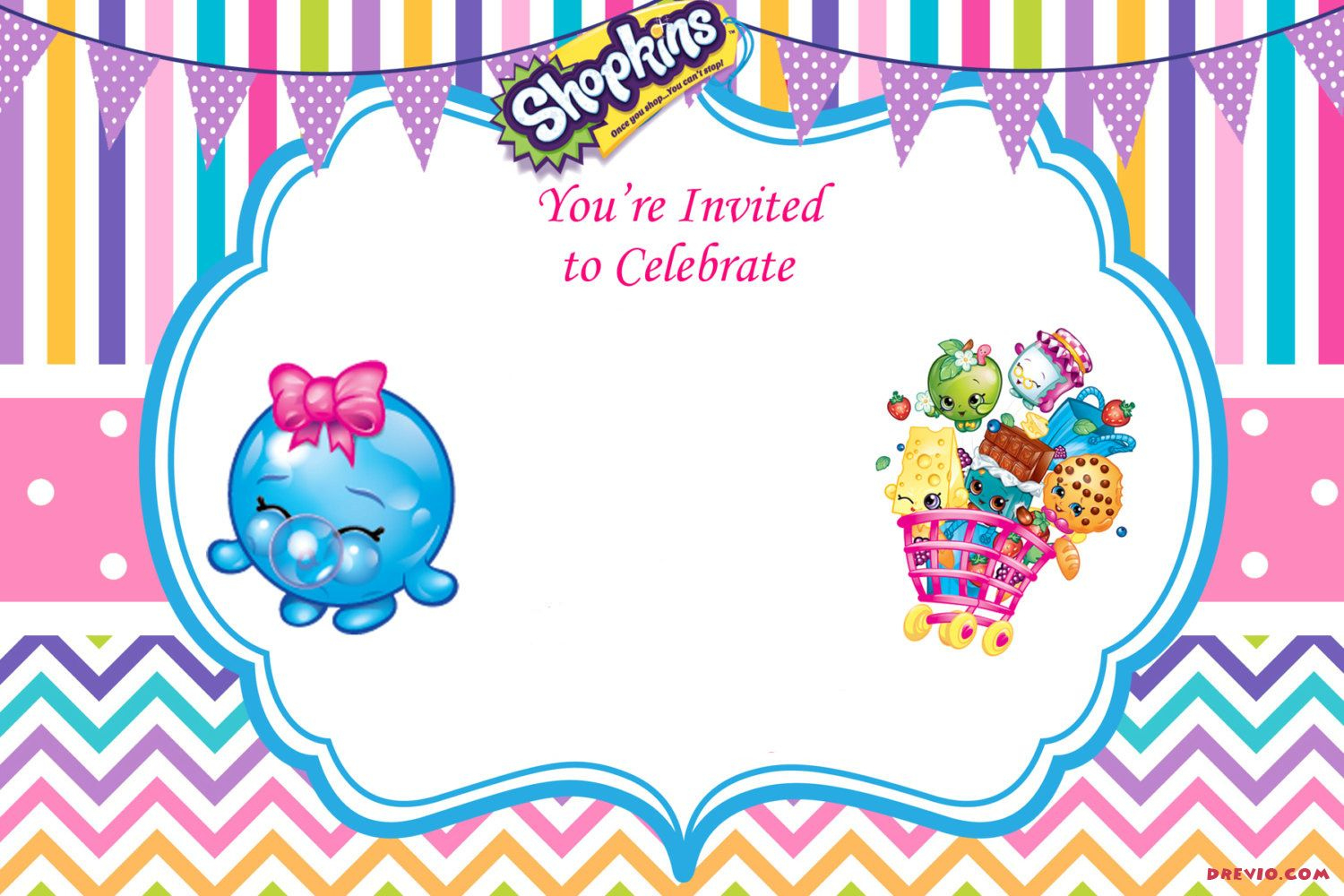 Updated – Free Printable Shopkins Birthday Invitation Template in Free Printable Shopkins Birthday Invitations