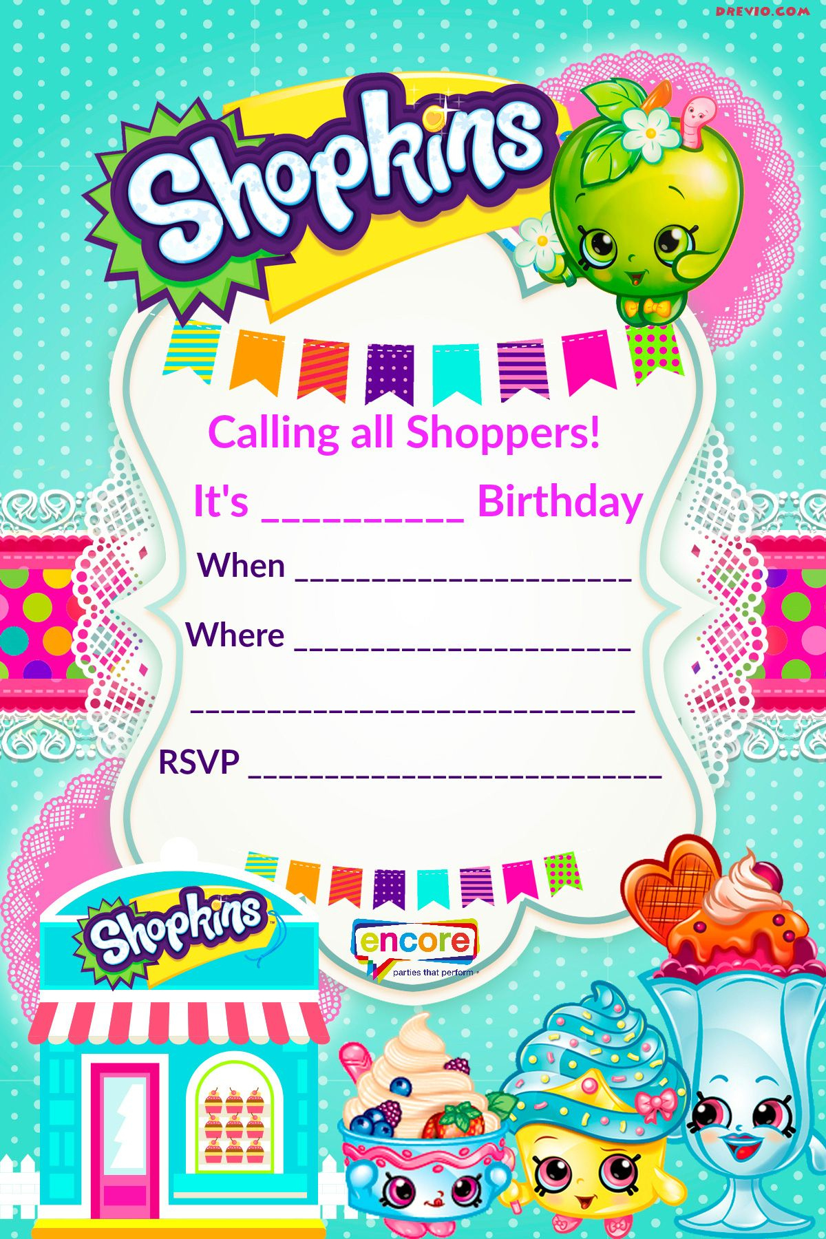 Updated – Free Printable Shopkins Birthday Invitation Template pertaining to Free Printable Shopkins Invitations