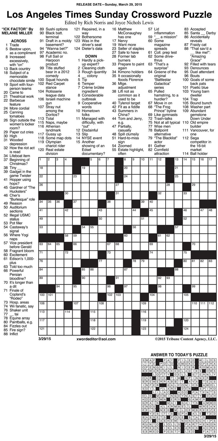 Usa Today Printable Crossword Puzzles 2015 | Printable Crossword intended for Usa Today Crossword Puzzles Printable Free