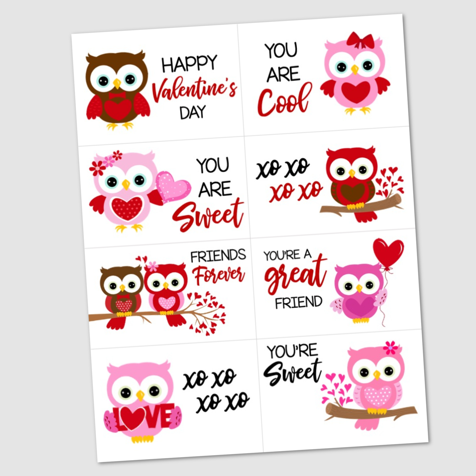 Valentine&amp;#039;S Day Cards With Cute Owl Designs — Krafty Planner for Free Printable Owl Valentine Cards