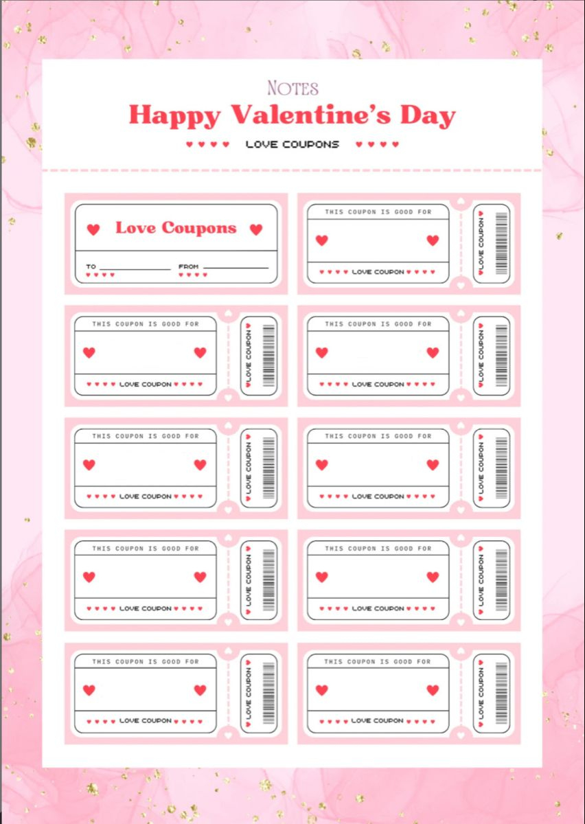 Valentine&amp;#039;S Day Coupons In 2024 | Love Coupons, Coupons For for Free Printable Love Coupons for Wife