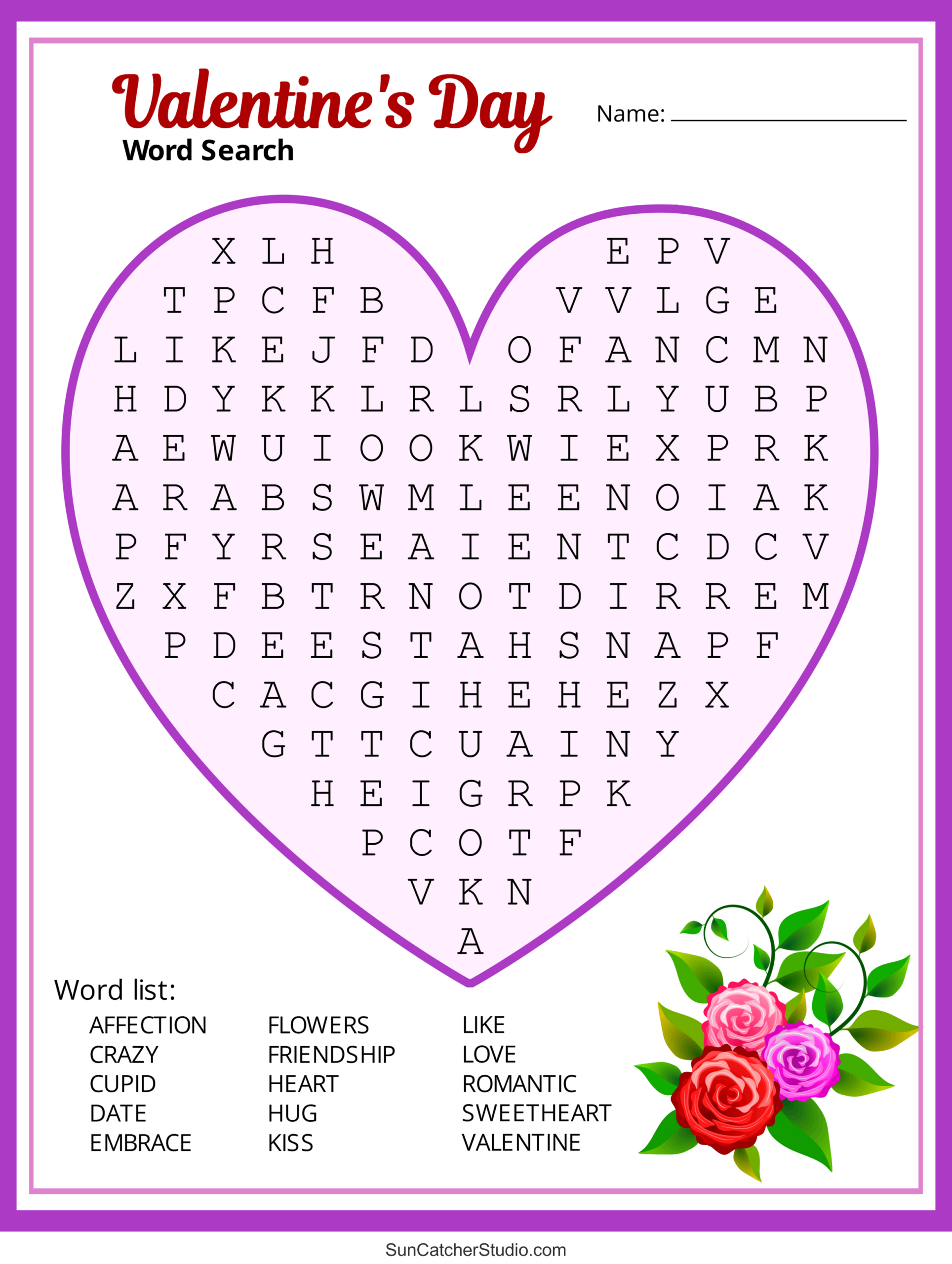 Valentine'S Day Word Search (Free Printable Pdf Puzzles) – Diy inside Free Printable Valentine Word Search for Adults