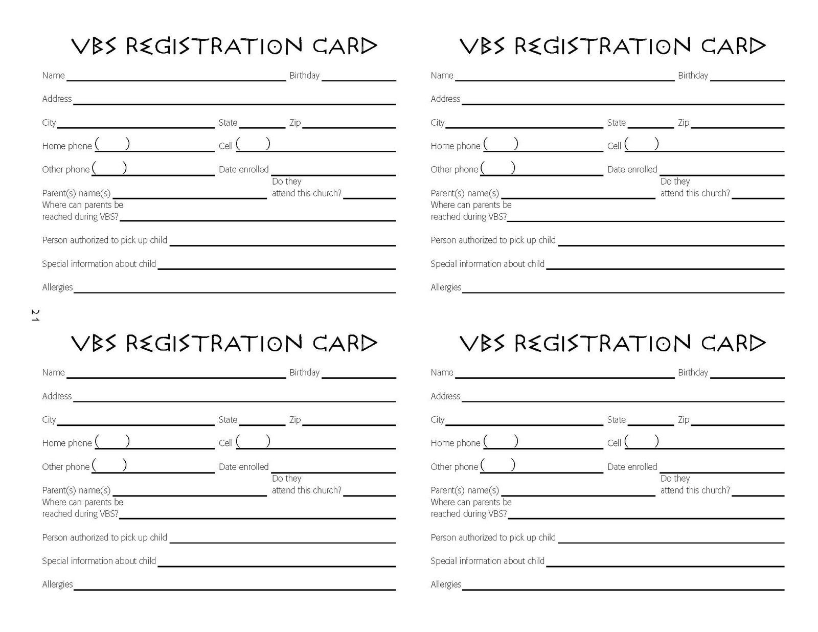 Vbs Tips: Vbs Registration Ideas | Vbs, Card Template, Vacation with regard to Free Printable Vbs Registration Forms