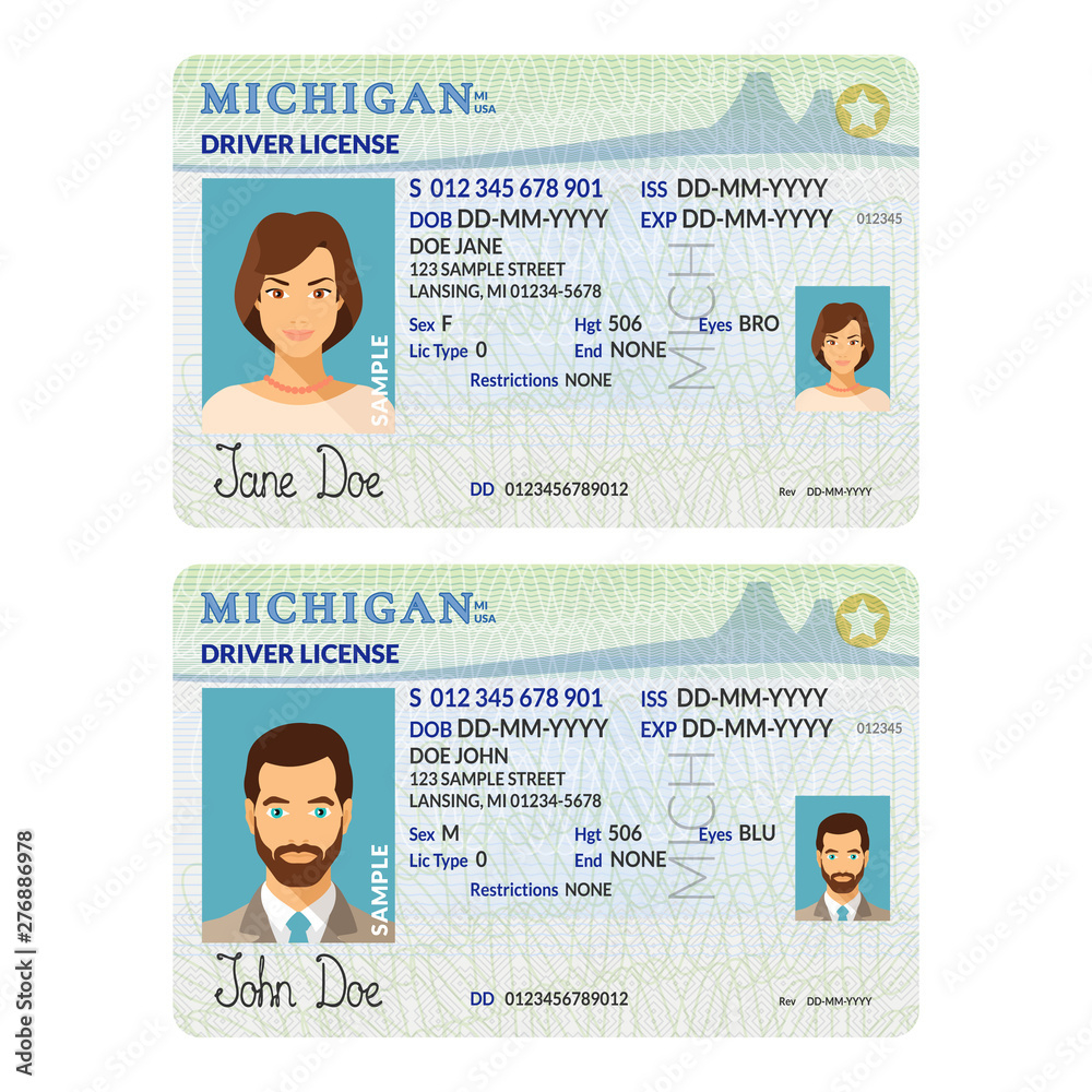 Vector Template Of Sample Driver License Plastic Card For Usa with Free Printable Fake Drivers License