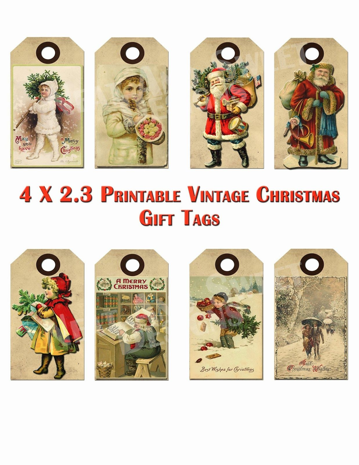 Vintage Christmas Gift Tags Printable | Christmas Gift Tags within Free Printable Vintage Christmas Tags for Gifts