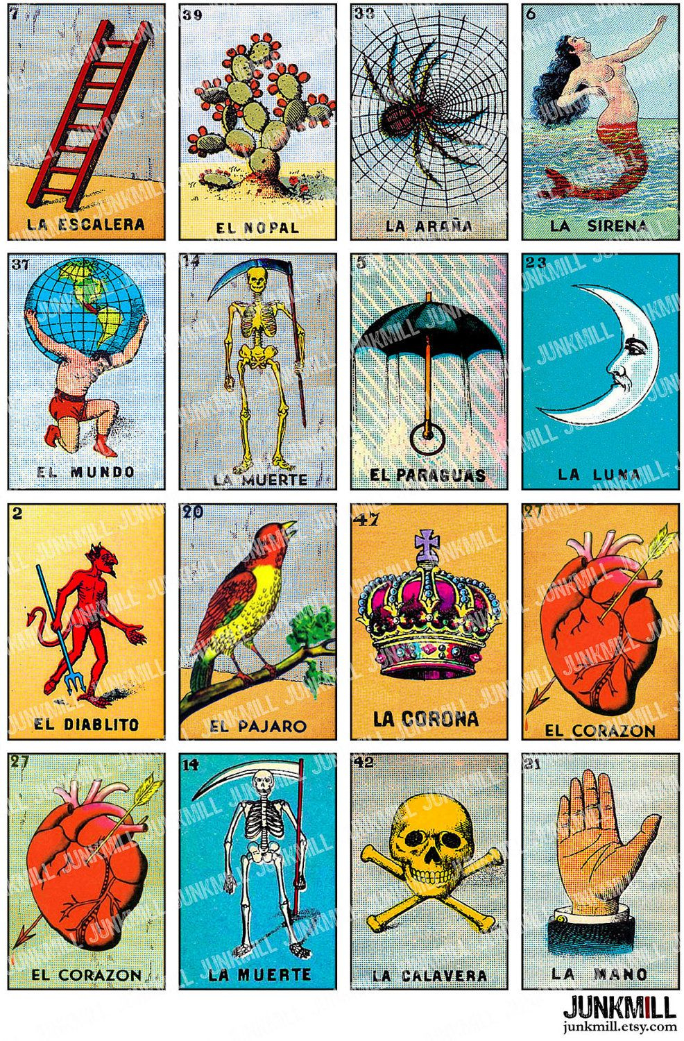 Vintage Loteria Cards - Mexican Bingo Sampler with Free Printable Loteria Game