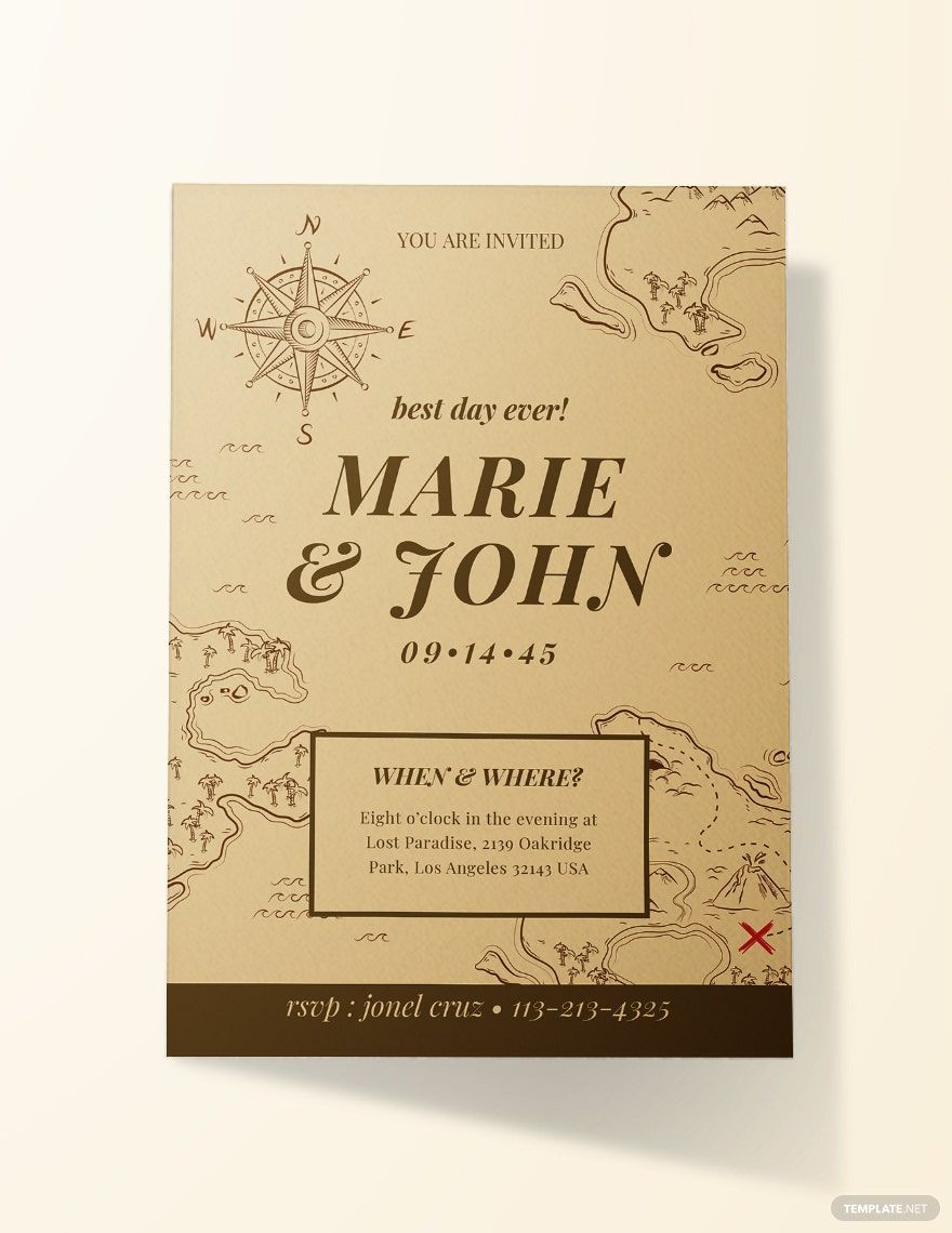 Vintage Map Fall Wedding Invitation Template In Word, Publisher in Free Printable Wedding Maps