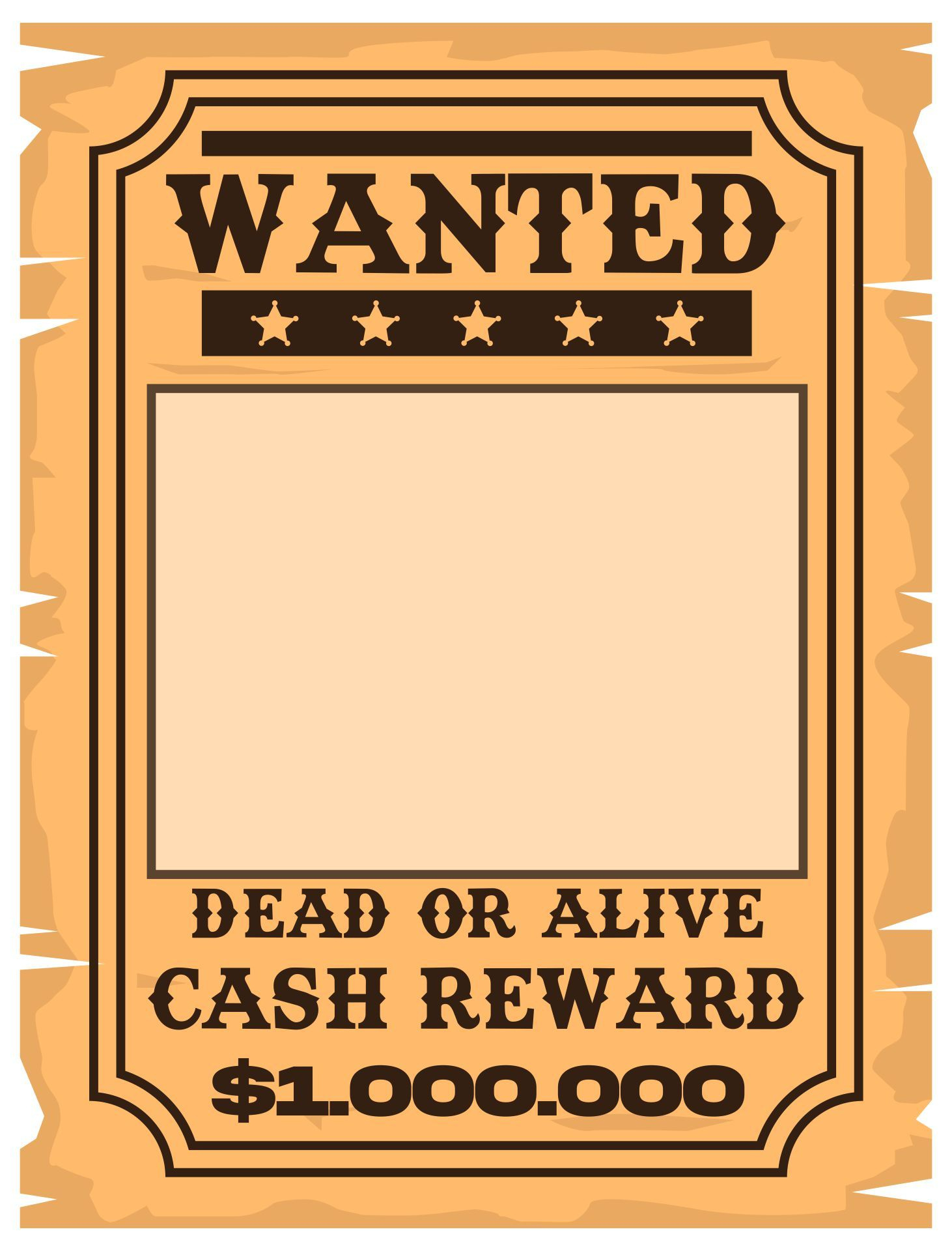 Vintage Old West Wanted Poster Template | Wanted Template, Poster in Free Printable Wanted Poster Old West