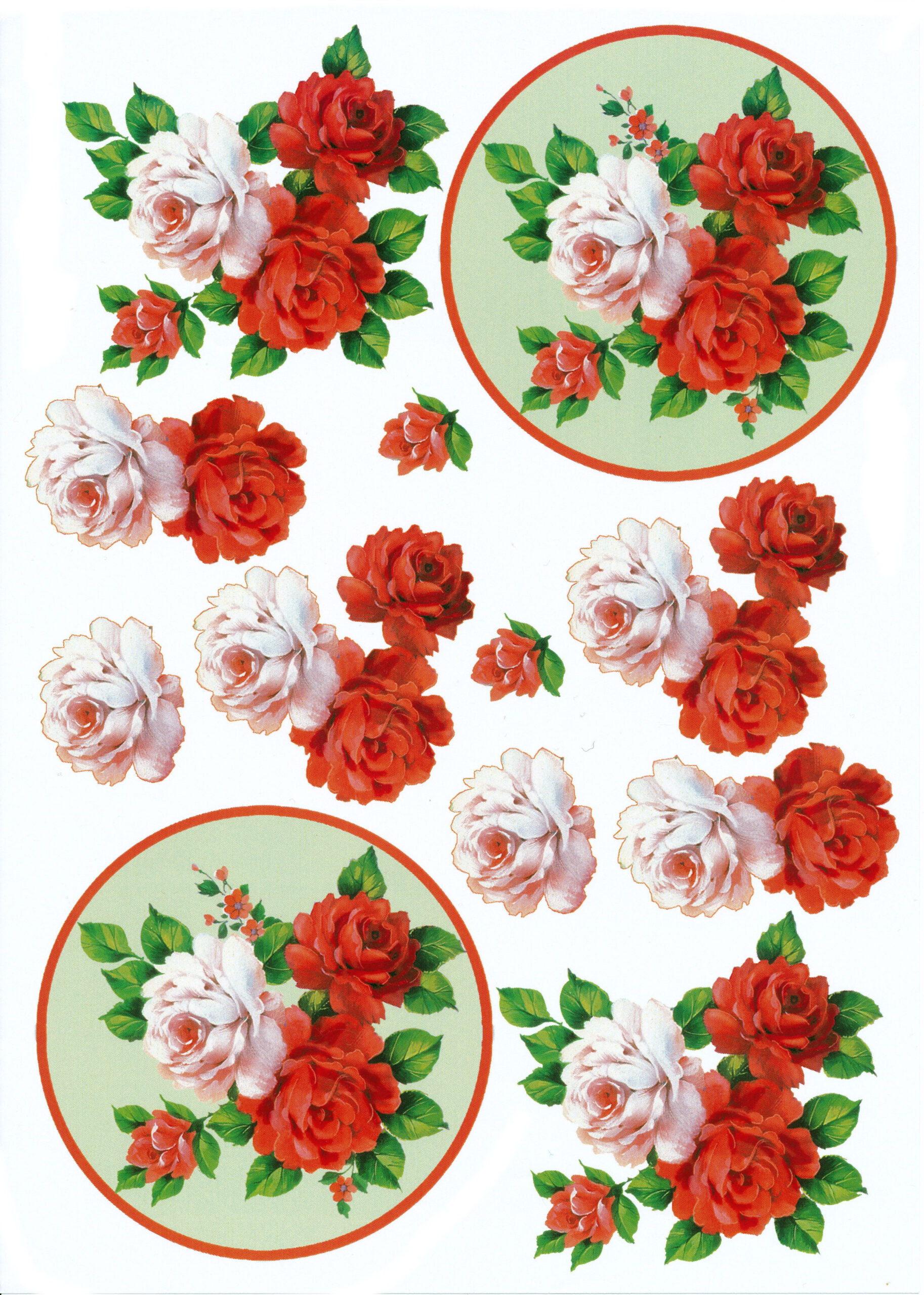 Vintage Roses Decoupage Card Templates in Free Printable Decoupage Flowers