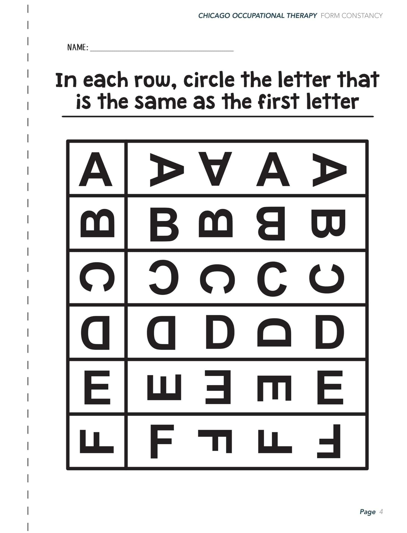 Visual Perceptual Activity Worksheets - Chicago Occupational Therapy inside Free Printable Form Constancy Worksheets