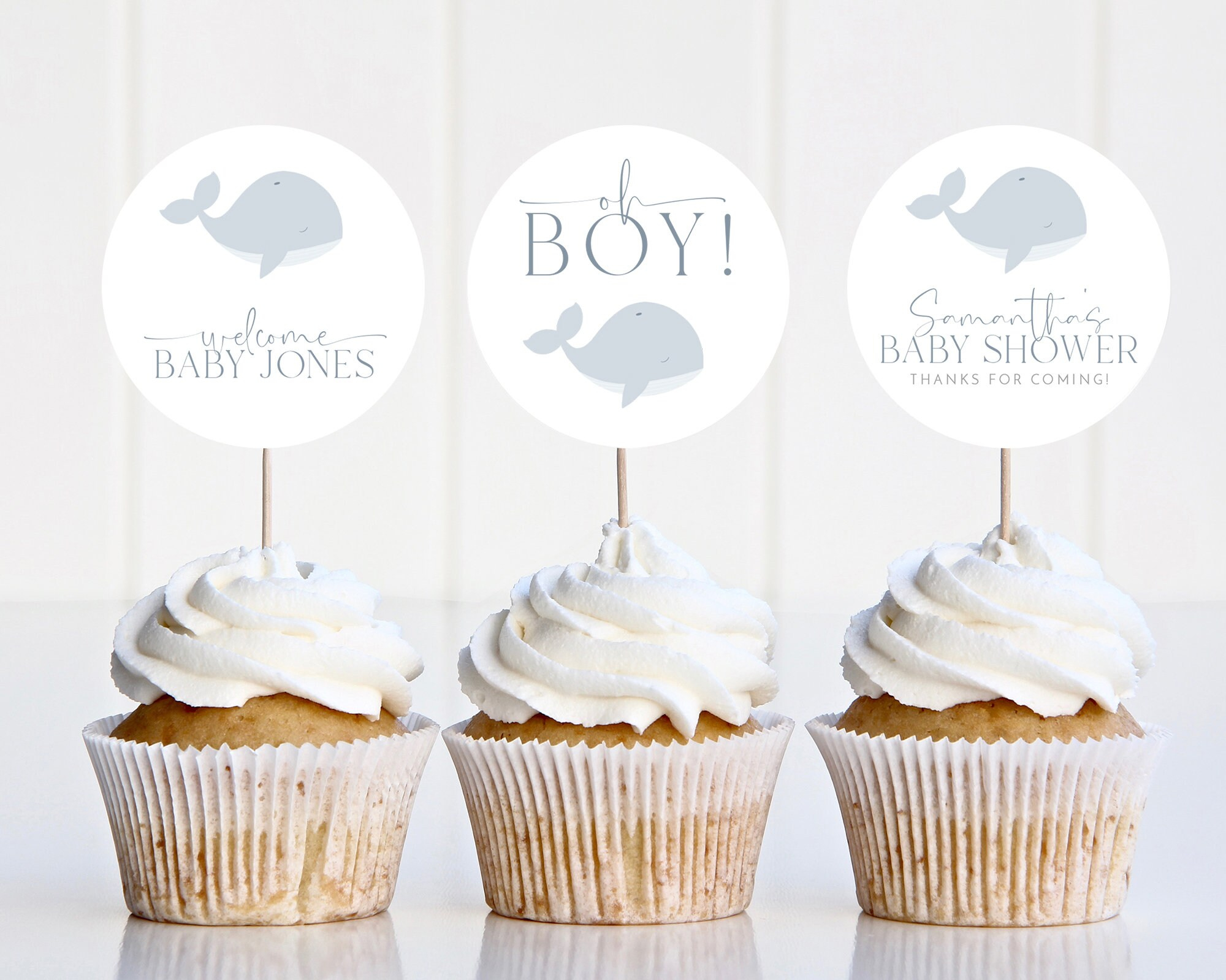 Wal Kuchendeckel, Babyparty Cupcake Toppers, Druckbare Wal inside Free Printable Whale Cupcake Toppers