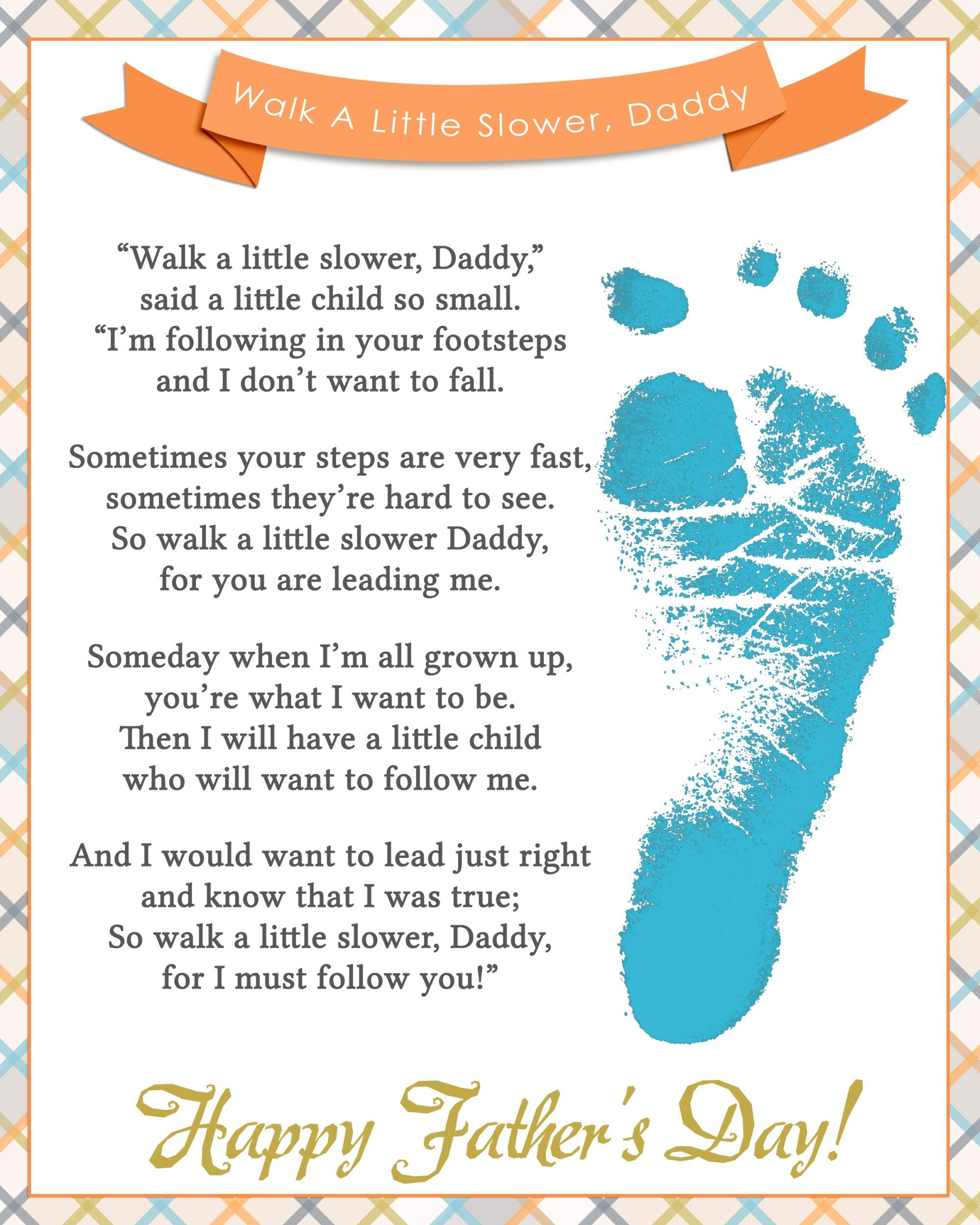 Walk A Little Slower Daddy Father&amp;#039;S Day Printable - Your Everyday with regard to Free Printable Fathers Day Poems For Preschoolers