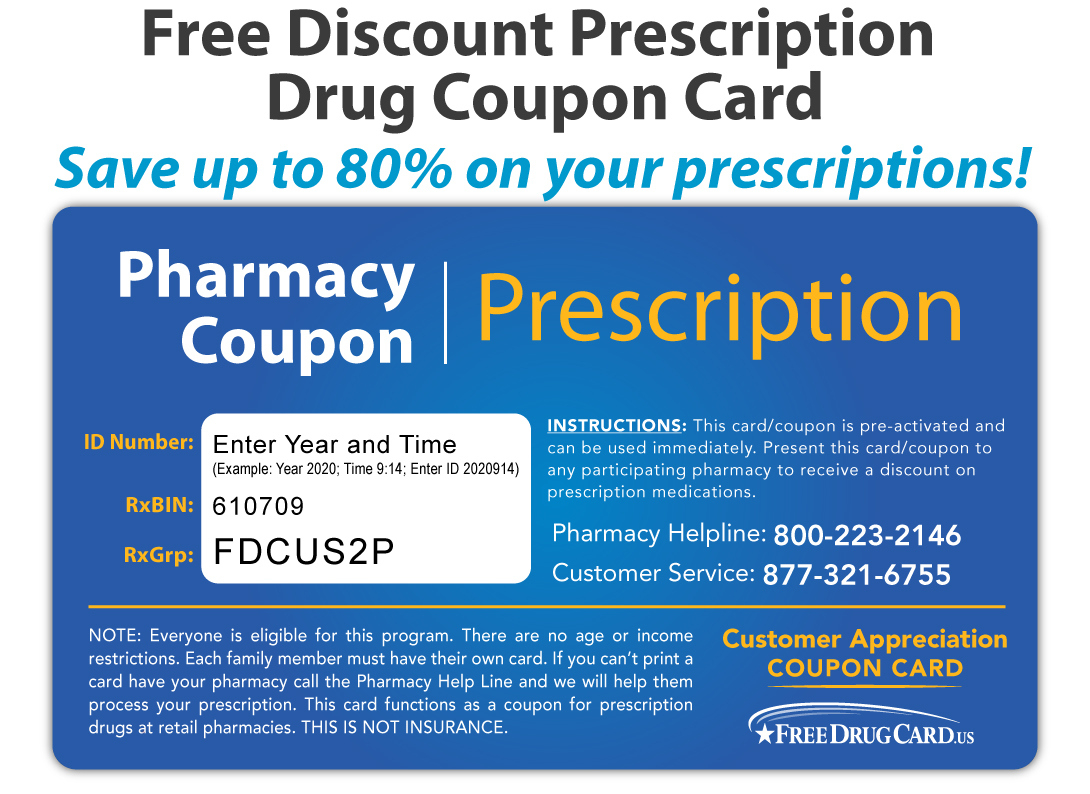 Walmart Pharmacy Discount Prescription Card - Savings On Rx Drugs intended for Free Printable Prescription Coupons