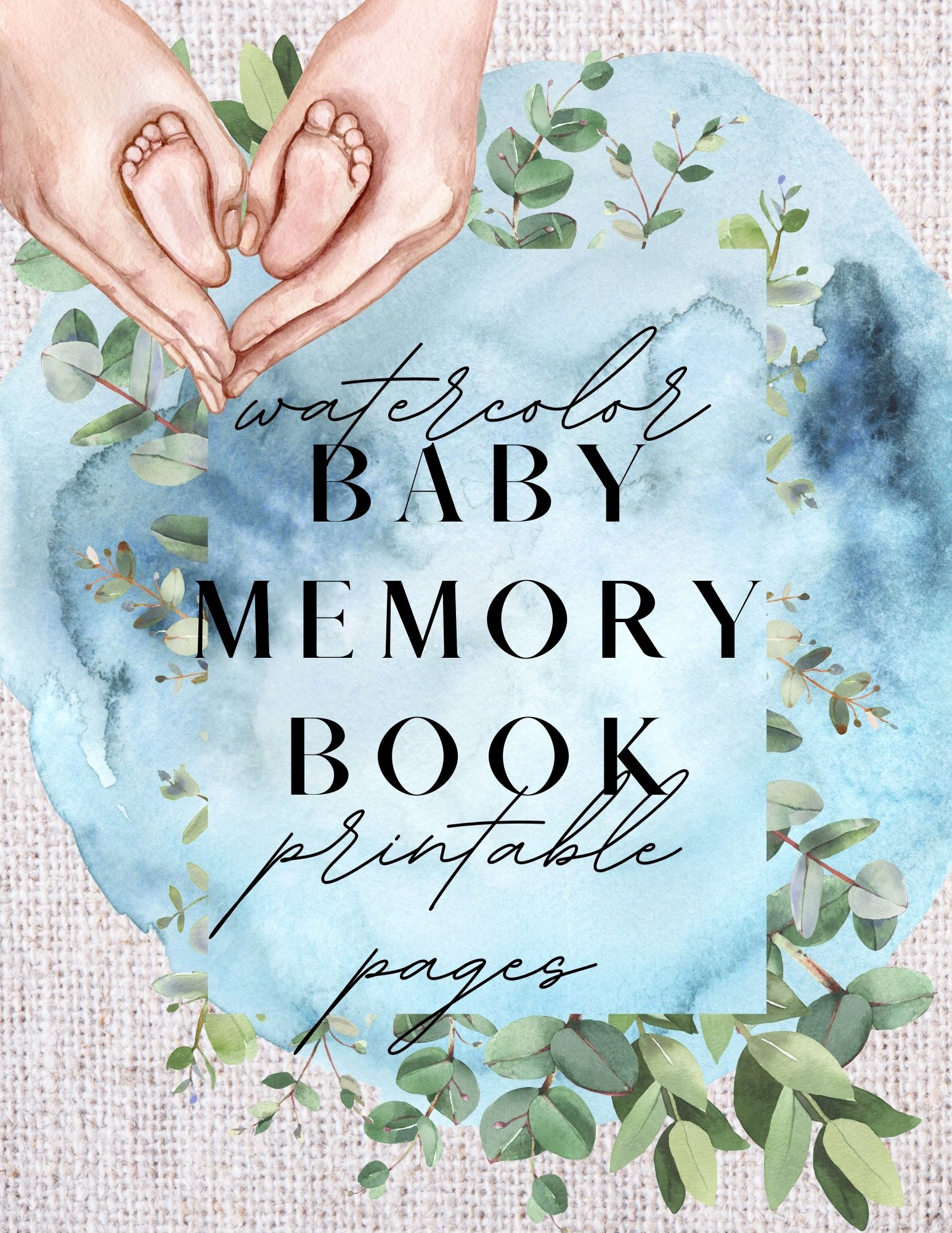 Watercolor Printable Baby Memory Book (Baby Book) inside Free Printable Baby Memory Book