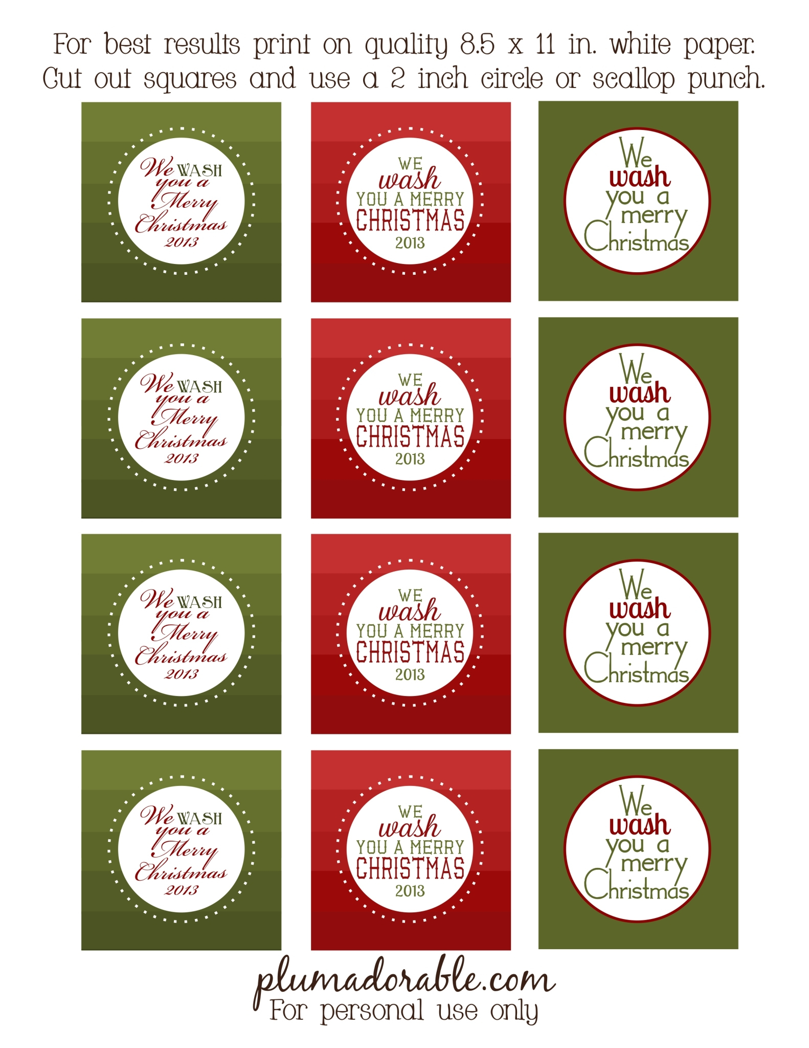 We Wash You A Merry Christmas! (Printable Tags) - The Frugal Girls regarding We Wash You a Merry Christmas Free Printable