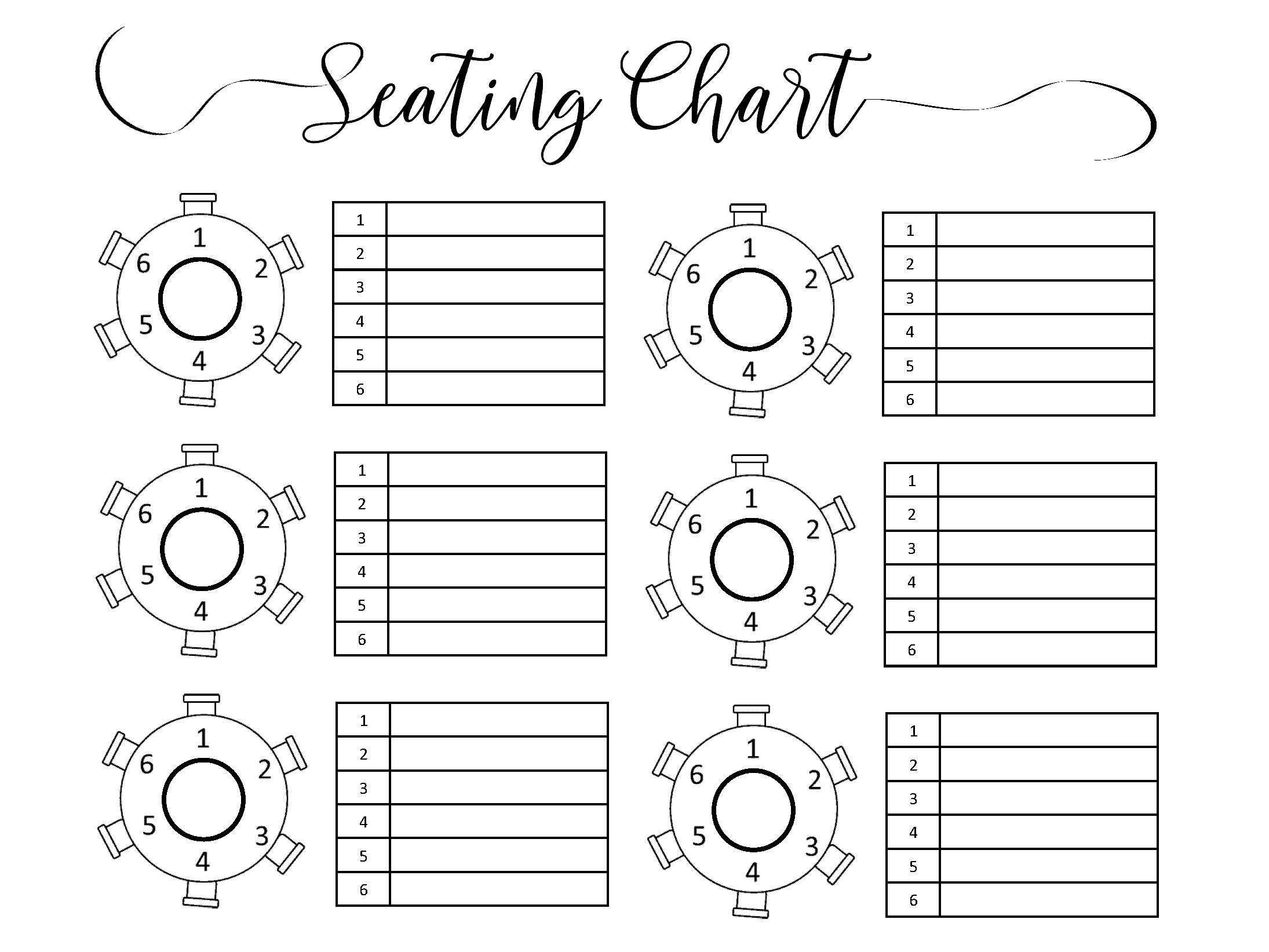 Wedding Seating Chart | Typeable Pdf, Word, Excel throughout Free Printable Wedding Seating Chart Template