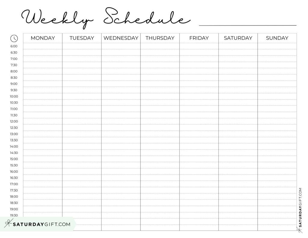 Weekly Planner Printable - 39 Cute Free Weekly Calendar Templates within Free Printable Weekly Schedule