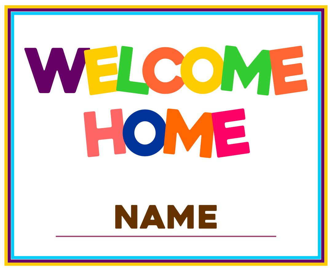 Welcome Home Banner Printable inside Free Printable Welcome Banner Template