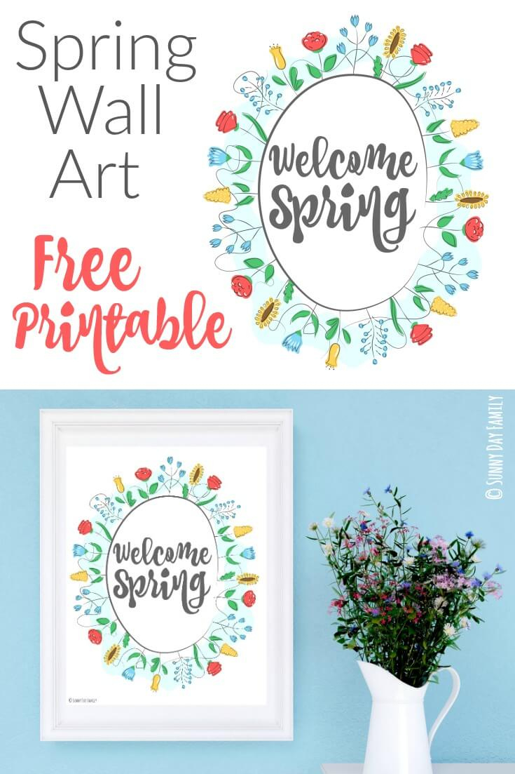 Welcome Spring: Free Printable Wall Art | Sunny Day Family pertaining to Free Printable Spring Decorations