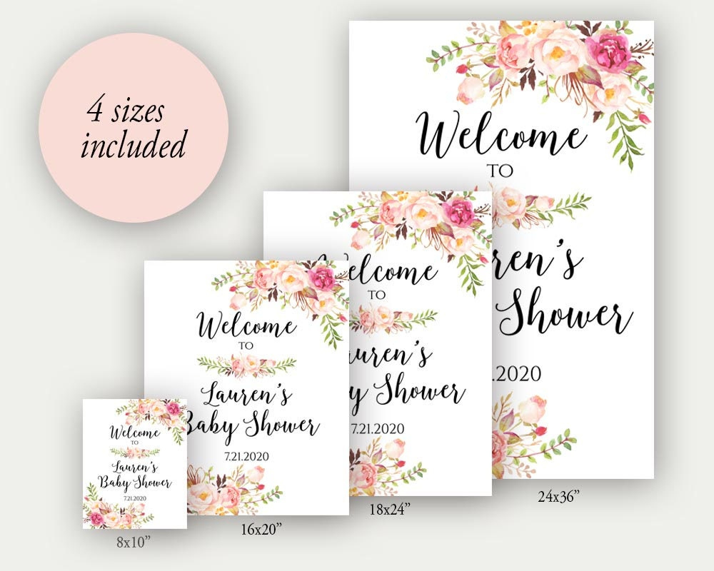 Welcome To Baby Shower, Baby Shower Welcome Sign Template, Baby inside Free Printable Baby Shower Table Signs