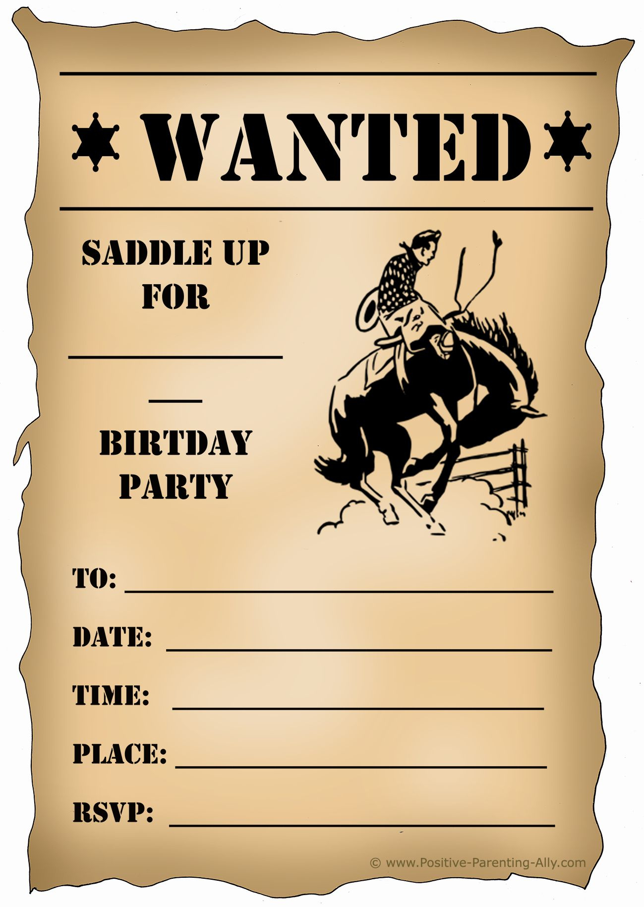 Western Theme Party Invitation Template Unique Free Printable throughout Free Printable Cowboy Birthday Cards