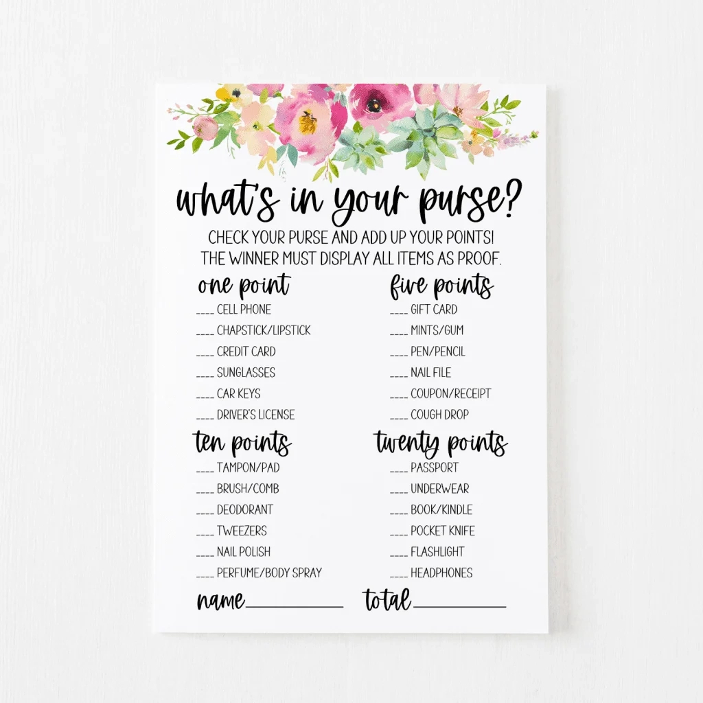 What&amp;#039;S In Your Purse? Game Free Printable | Modern Moh pertaining to Free Printable What&amp;#039;S In Your Purse Game