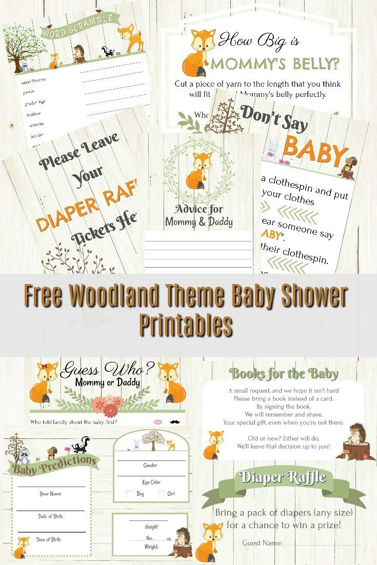 Whimsical Woodland Themed Baby Shower with Woodland Baby Shower Games Free Printables