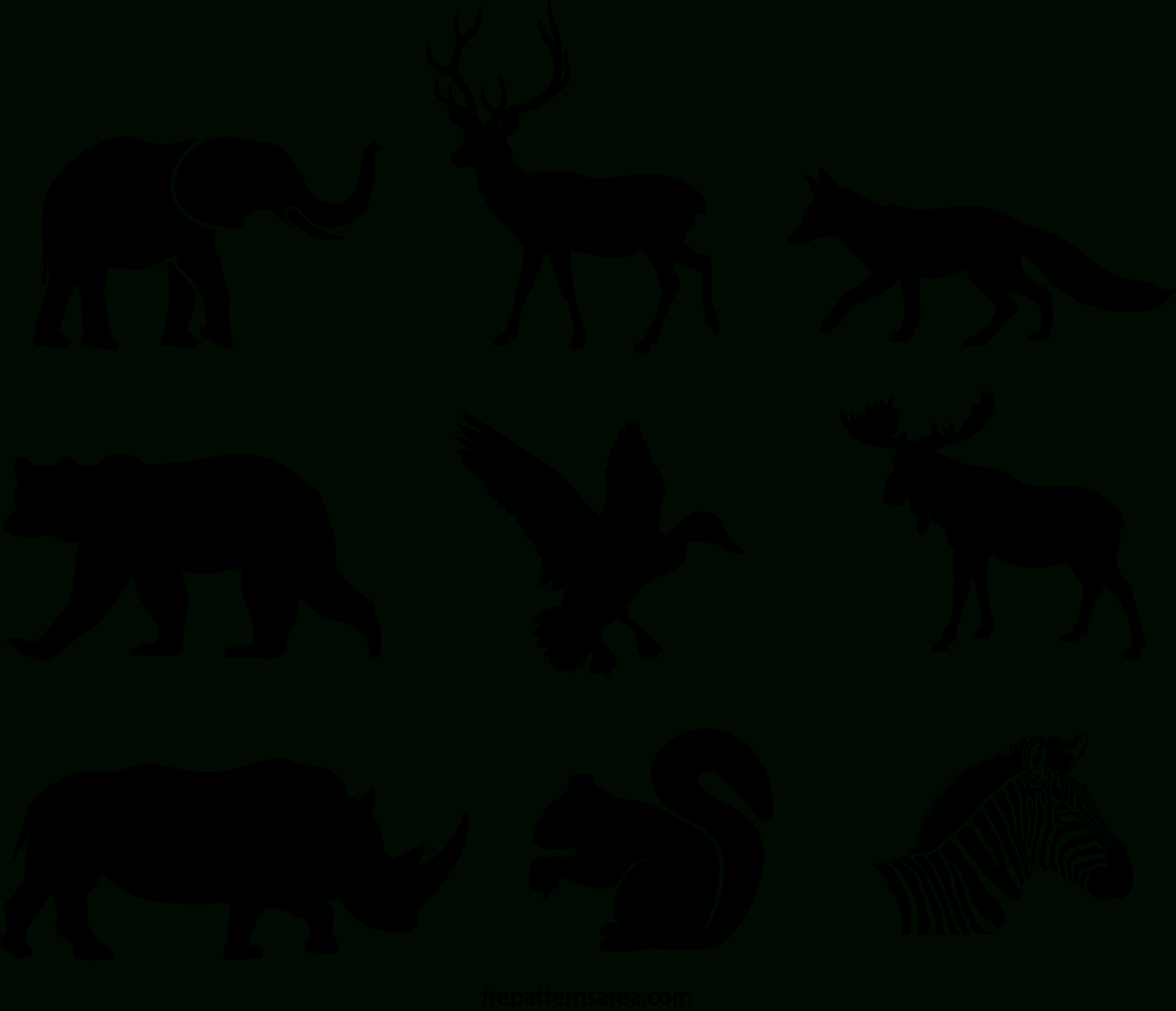 Wildlife Animal Silhouette Stencil Vectors &amp;amp; Printable Templates for Free Printable Arty Animal Outlines