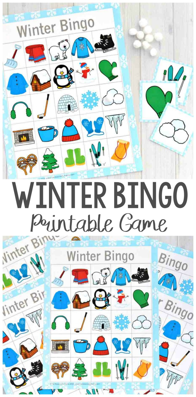 Winter Bingo Game - The Resourceful Mama for Winter Bingo Cards Free Printable