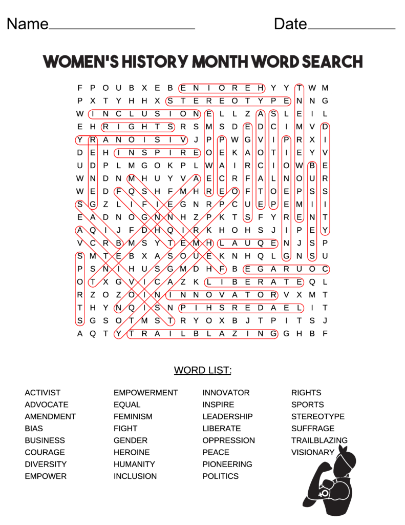 Women&amp;#039;S History Month Word Search | Free Printable Pdf with regard to Free Printable Black History Month Word Search