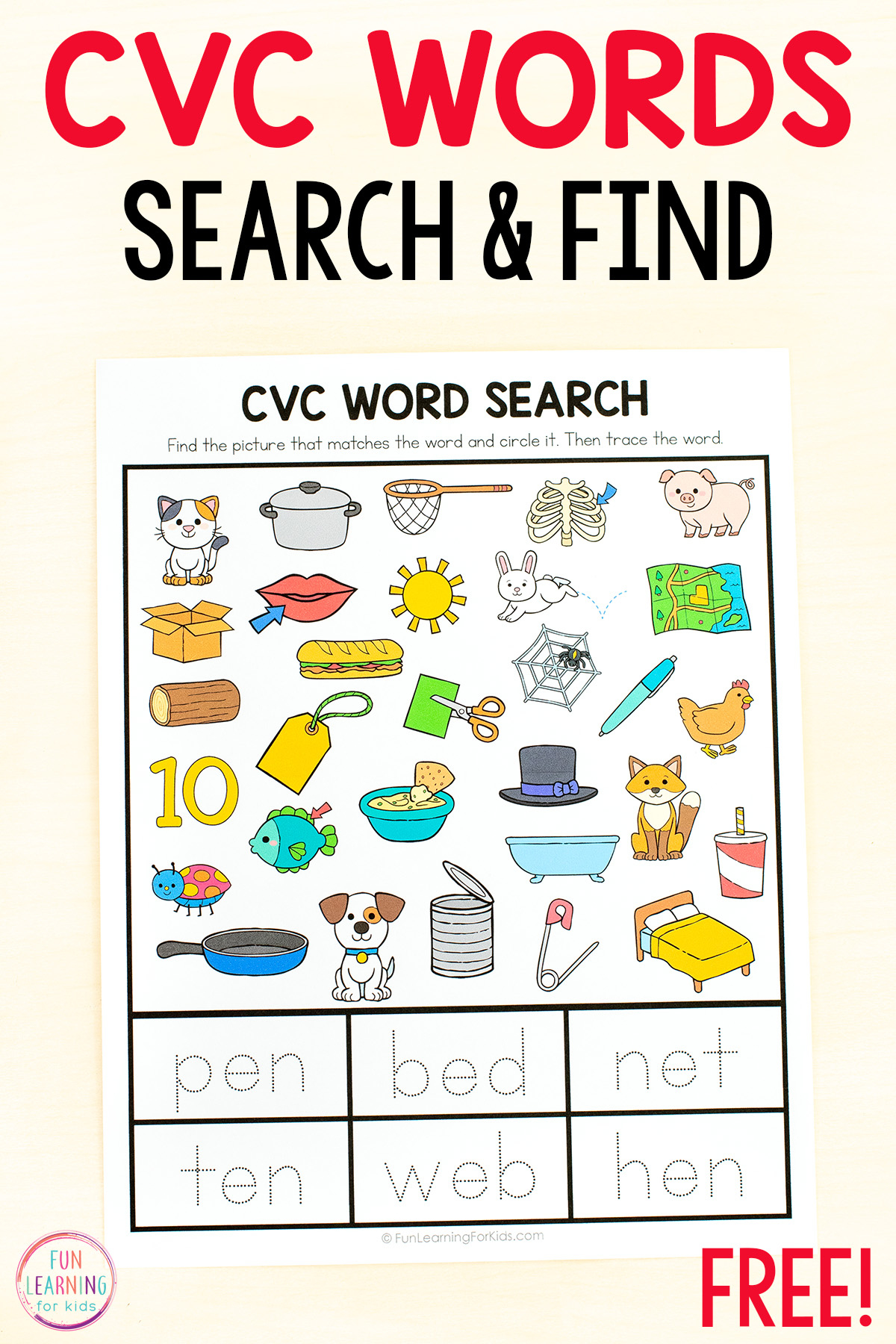 Word Search Cvc Worksheets Free Printable in Cvc Words Worksheets Free Printable