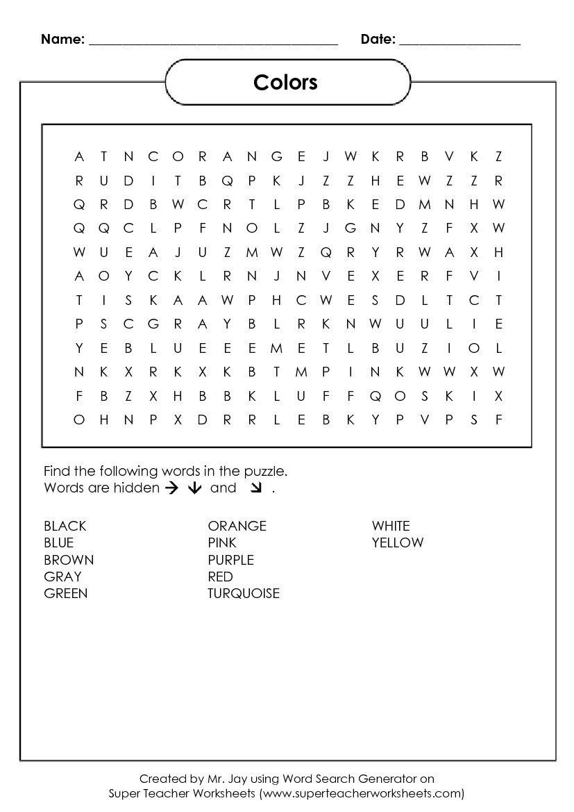 Word Search Puzzle Generator for Word Search Maker Online Free Printable